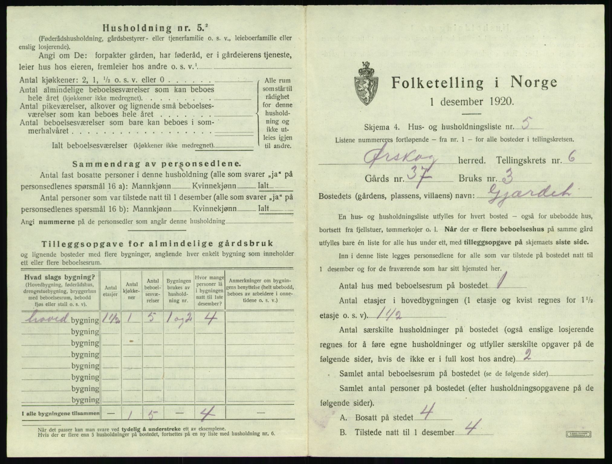 SAT, 1920 census for Ørskog, 1920, p. 488