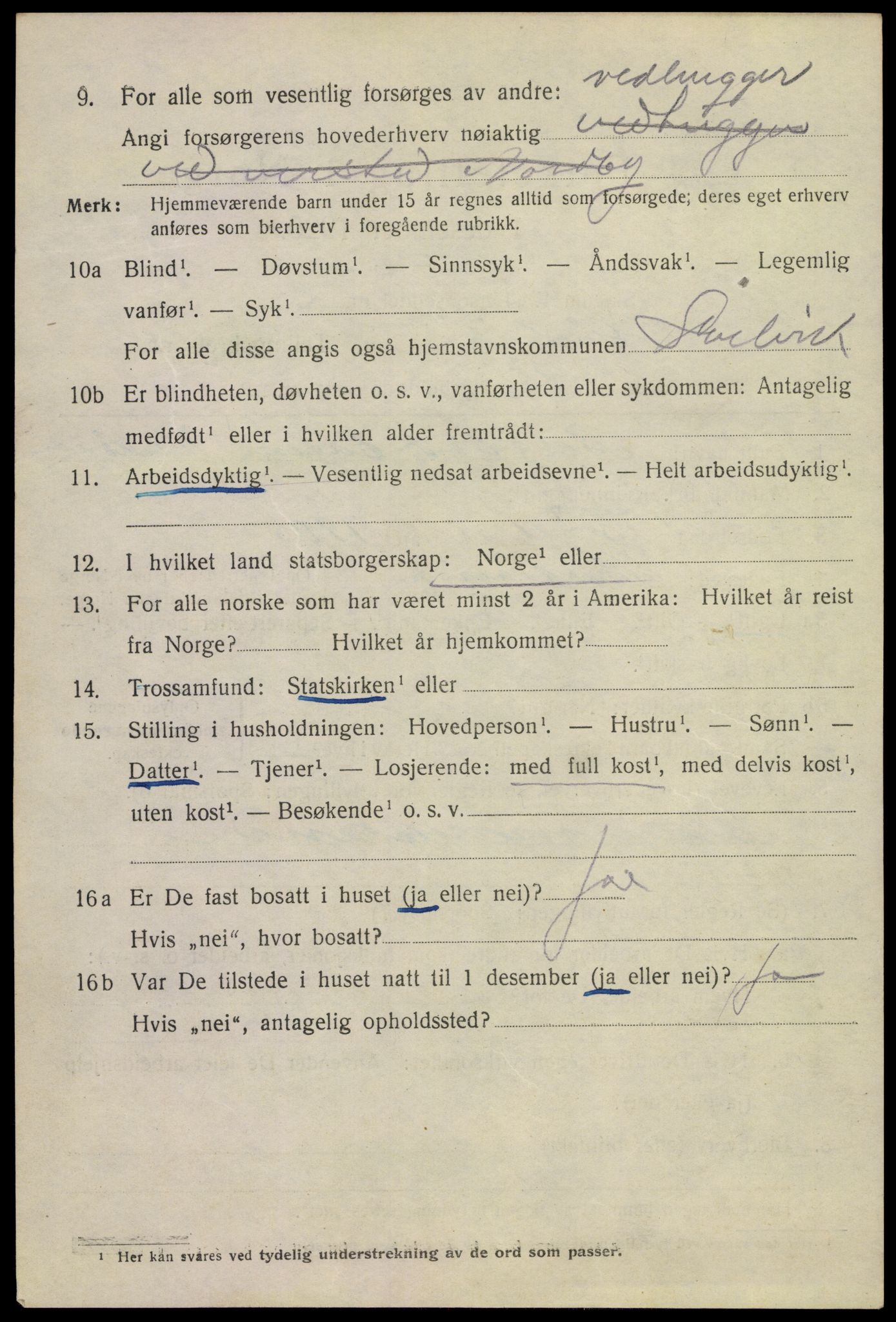 SAKO, 1920 census for Svelvik, 1920, p. 3368