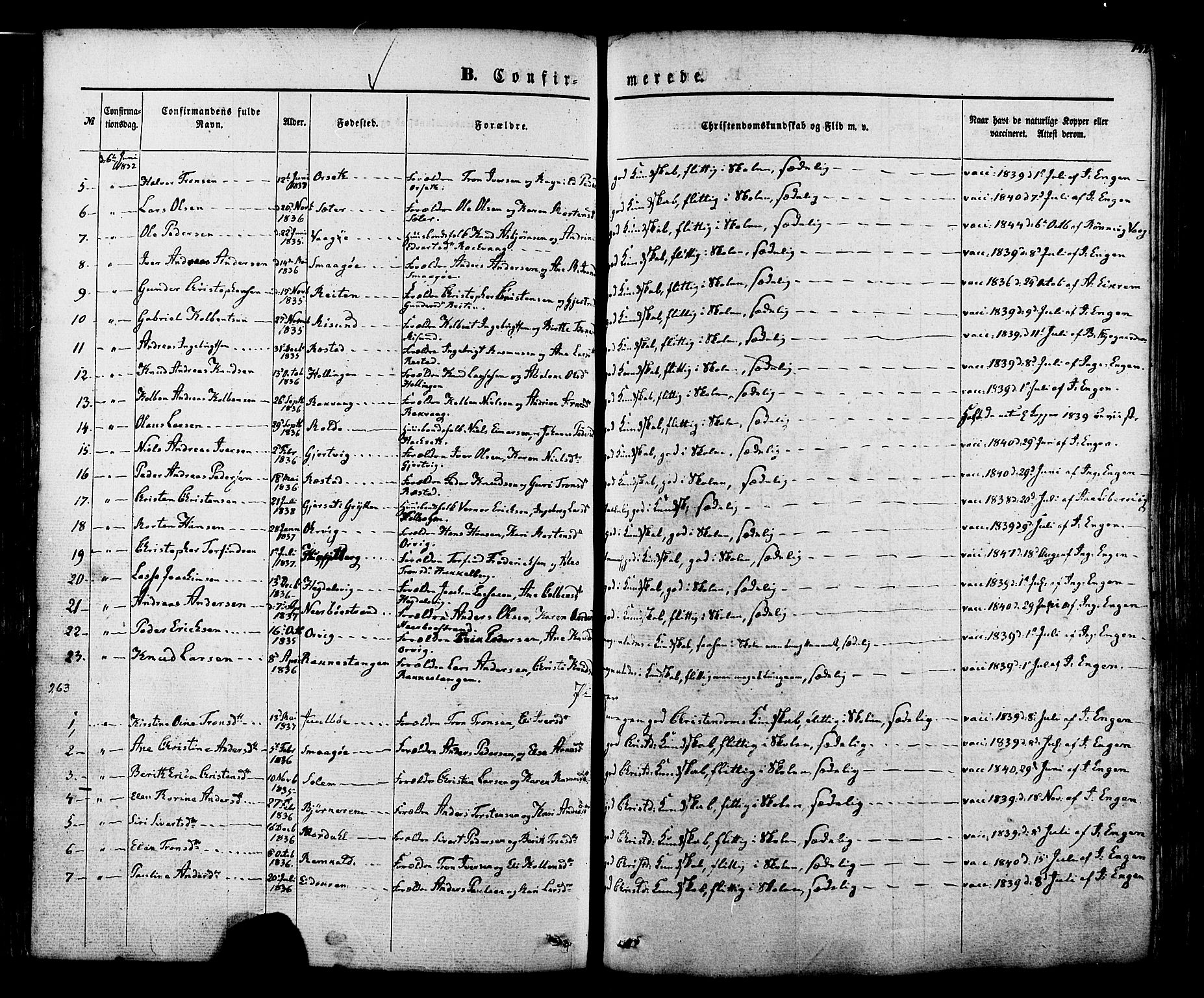 Ministerialprotokoller, klokkerbøker og fødselsregistre - Møre og Romsdal, AV/SAT-A-1454/560/L0719: Parish register (official) no. 560A03, 1845-1872, p. 142