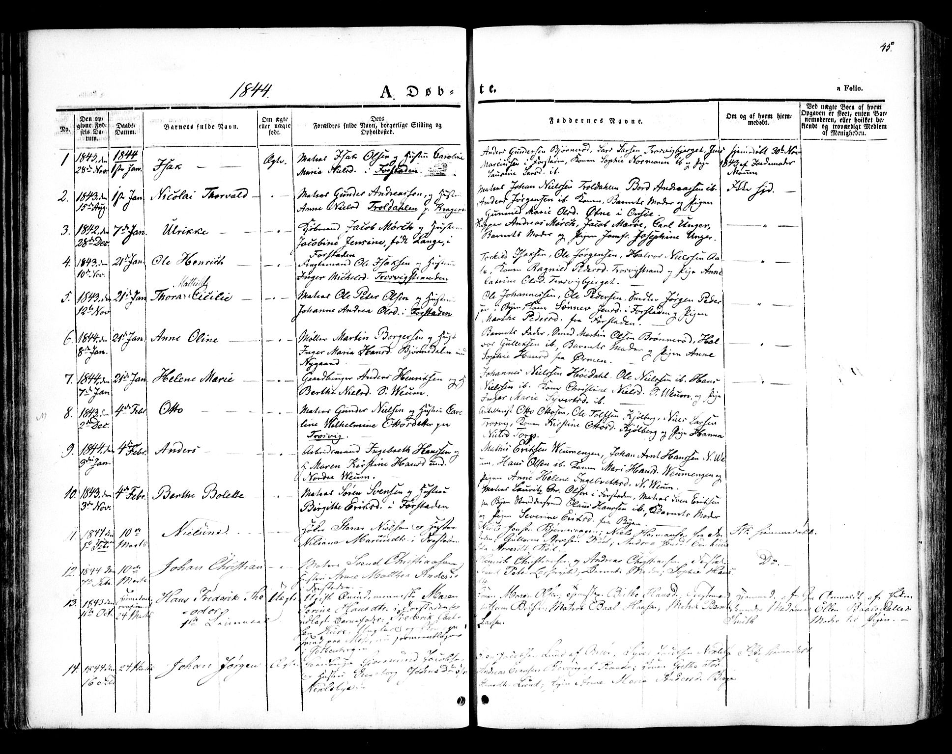 Glemmen prestekontor Kirkebøker, SAO/A-10908/F/Fa/L0005: Parish register (official) no. 5, 1838-1852, p. 45