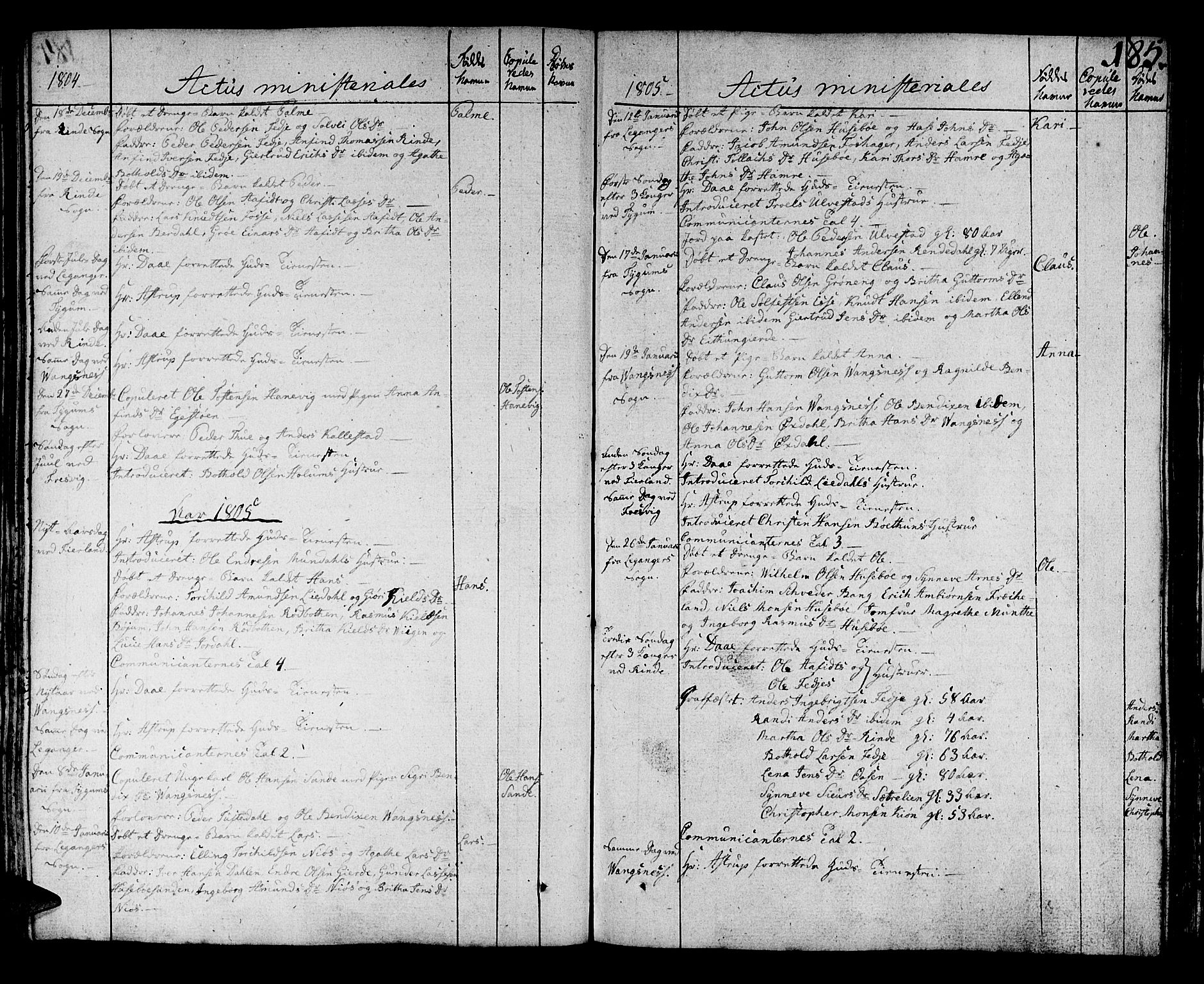 Leikanger sokneprestembete, AV/SAB-A-81001/H/Haa/Haaa/L0005: Parish register (official) no. A 5, 1792-1809, p. 185