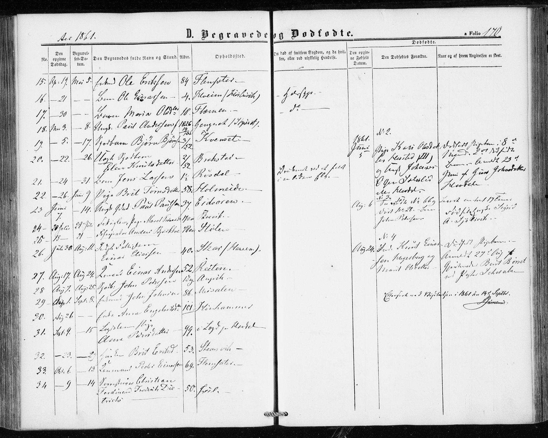 Ministerialprotokoller, klokkerbøker og fødselsregistre - Møre og Romsdal, AV/SAT-A-1454/586/L0985: Parish register (official) no. 586A11, 1857-1866, p. 170