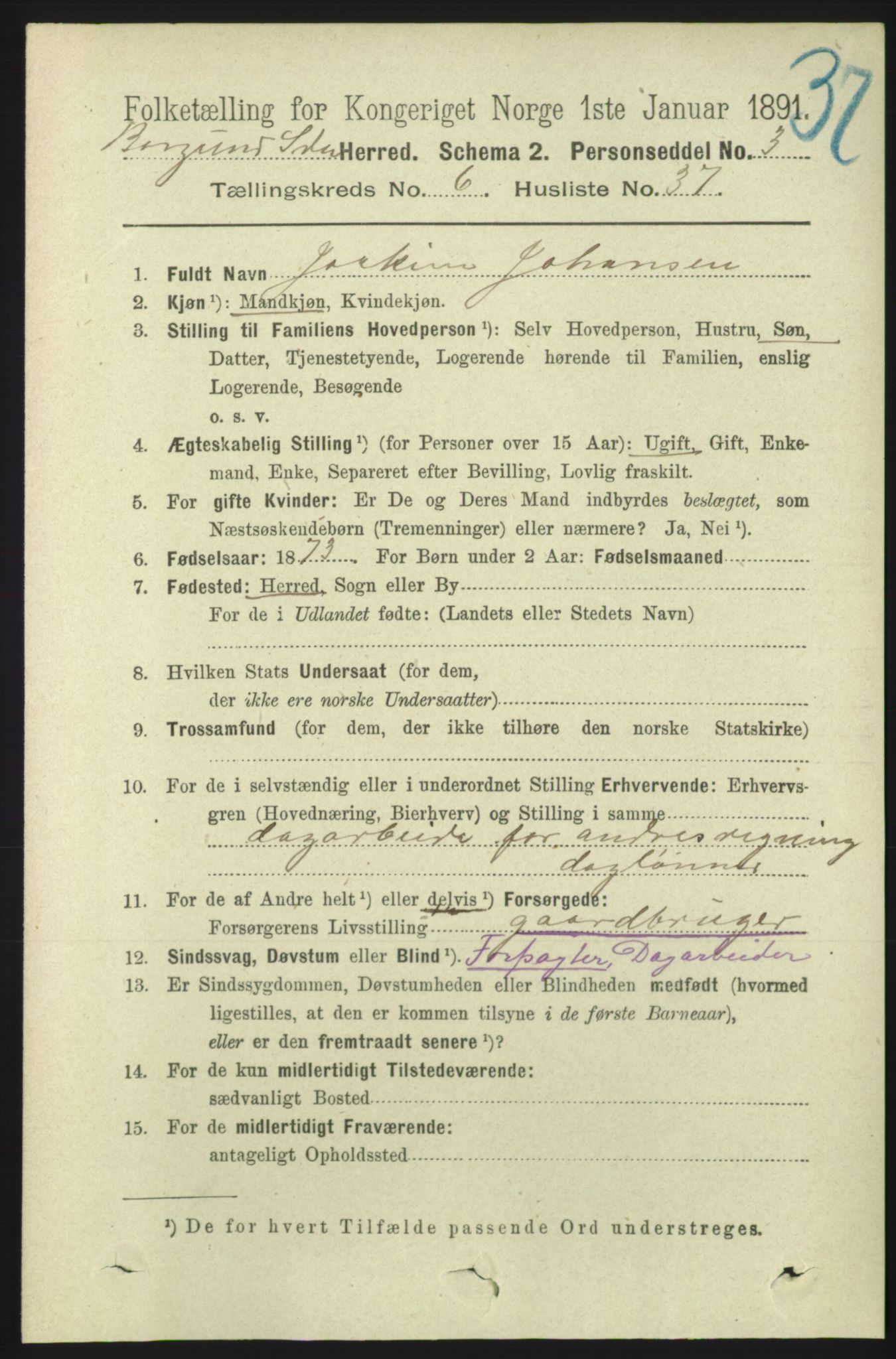 RA, 1891 census for 1531 Borgund, 1891, p. 1802