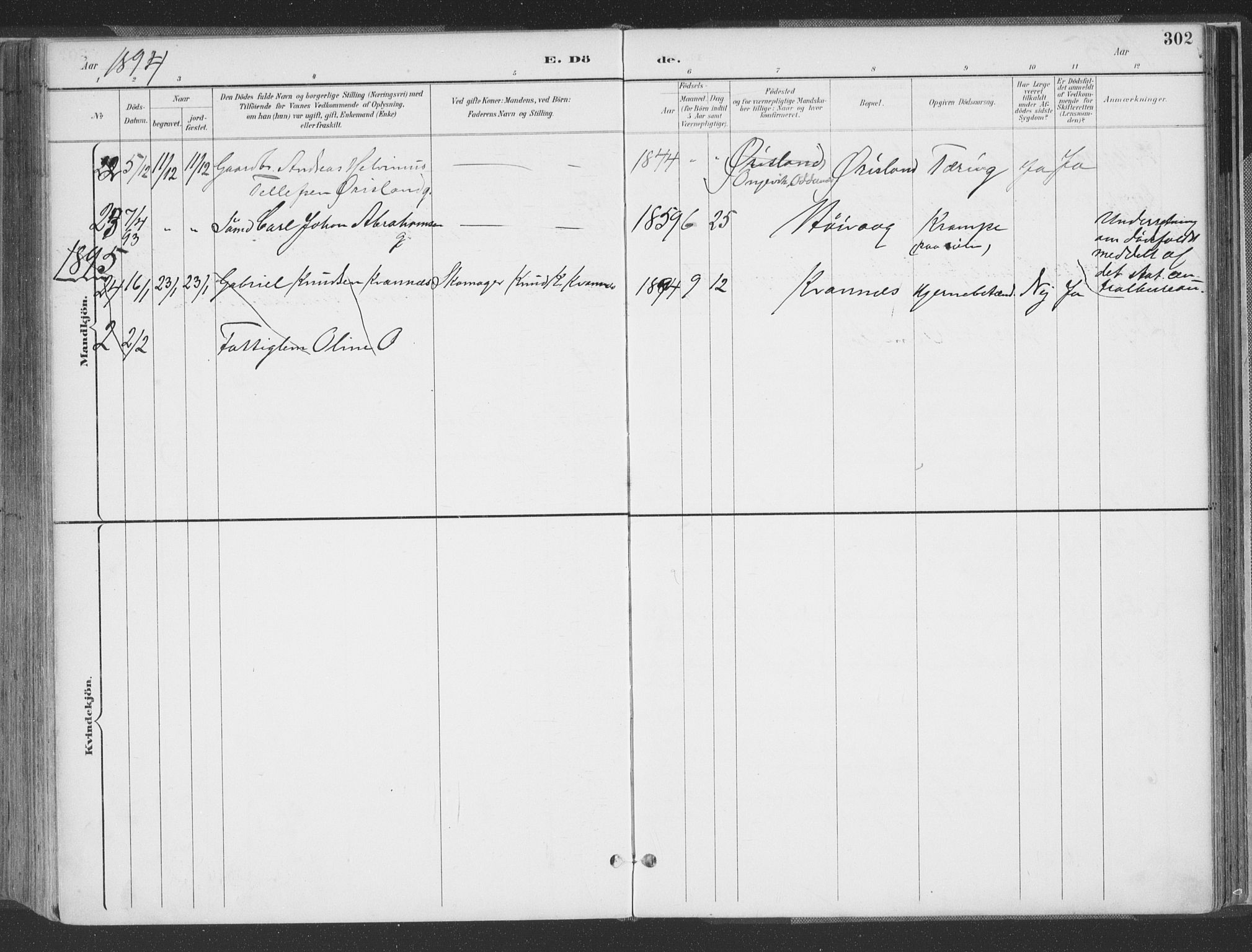 Høvåg sokneprestkontor, AV/SAK-1111-0025/F/Fa/L0006: Parish register (official) no. A 6, 1894-1923, p. 302