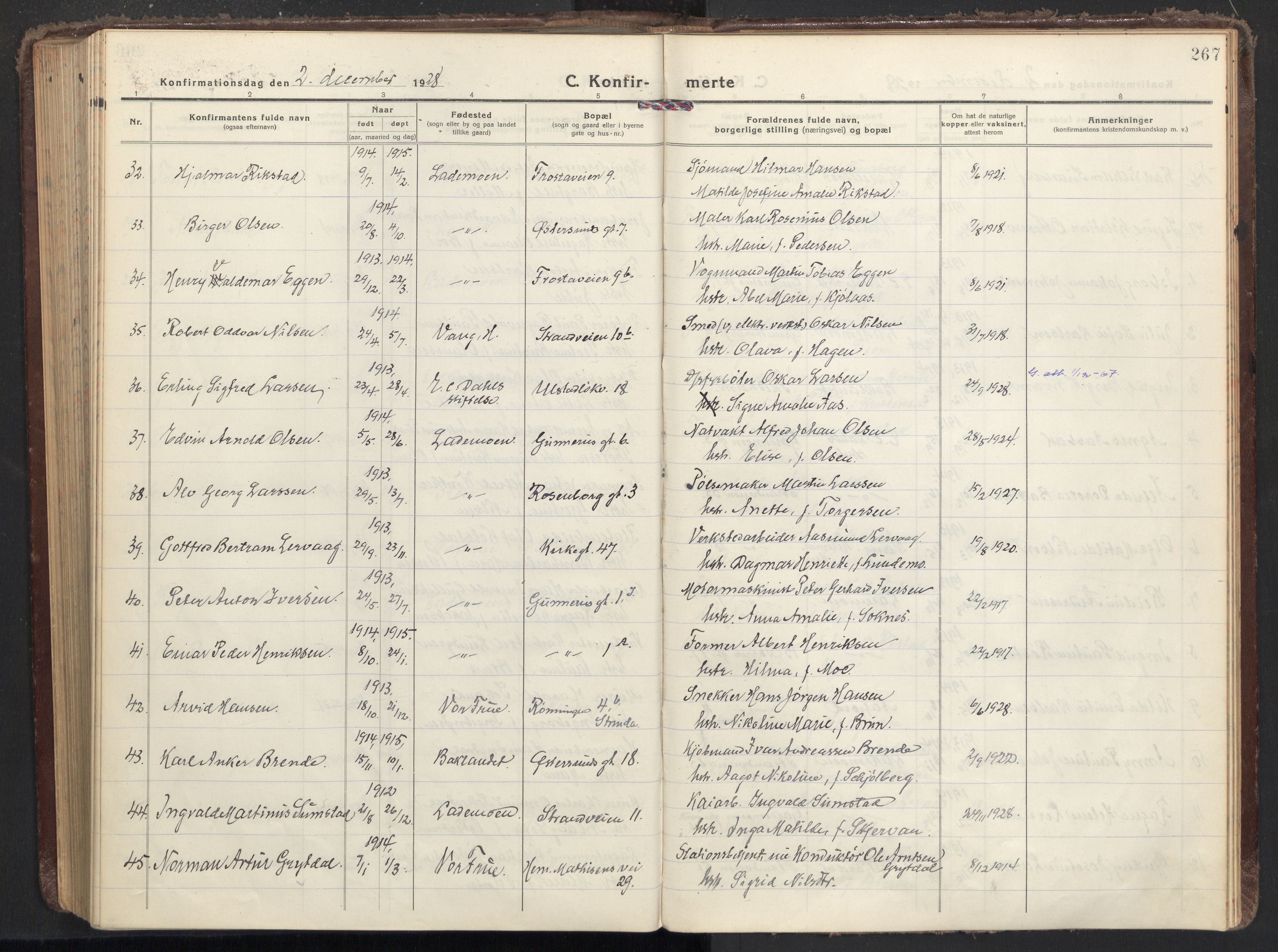 Ministerialprotokoller, klokkerbøker og fødselsregistre - Sør-Trøndelag, SAT/A-1456/605/L0247: Parish register (official) no. 605A09, 1918-1930, p. 267