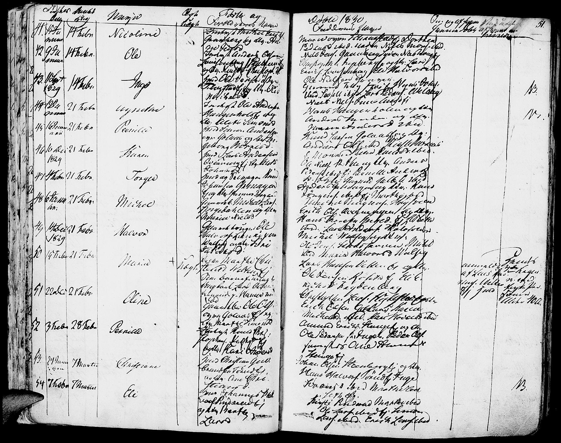 Vang prestekontor, Hedmark, AV/SAH-PREST-008/H/Ha/Haa/L0009: Parish register (official) no. 9, 1826-1841, p. 51