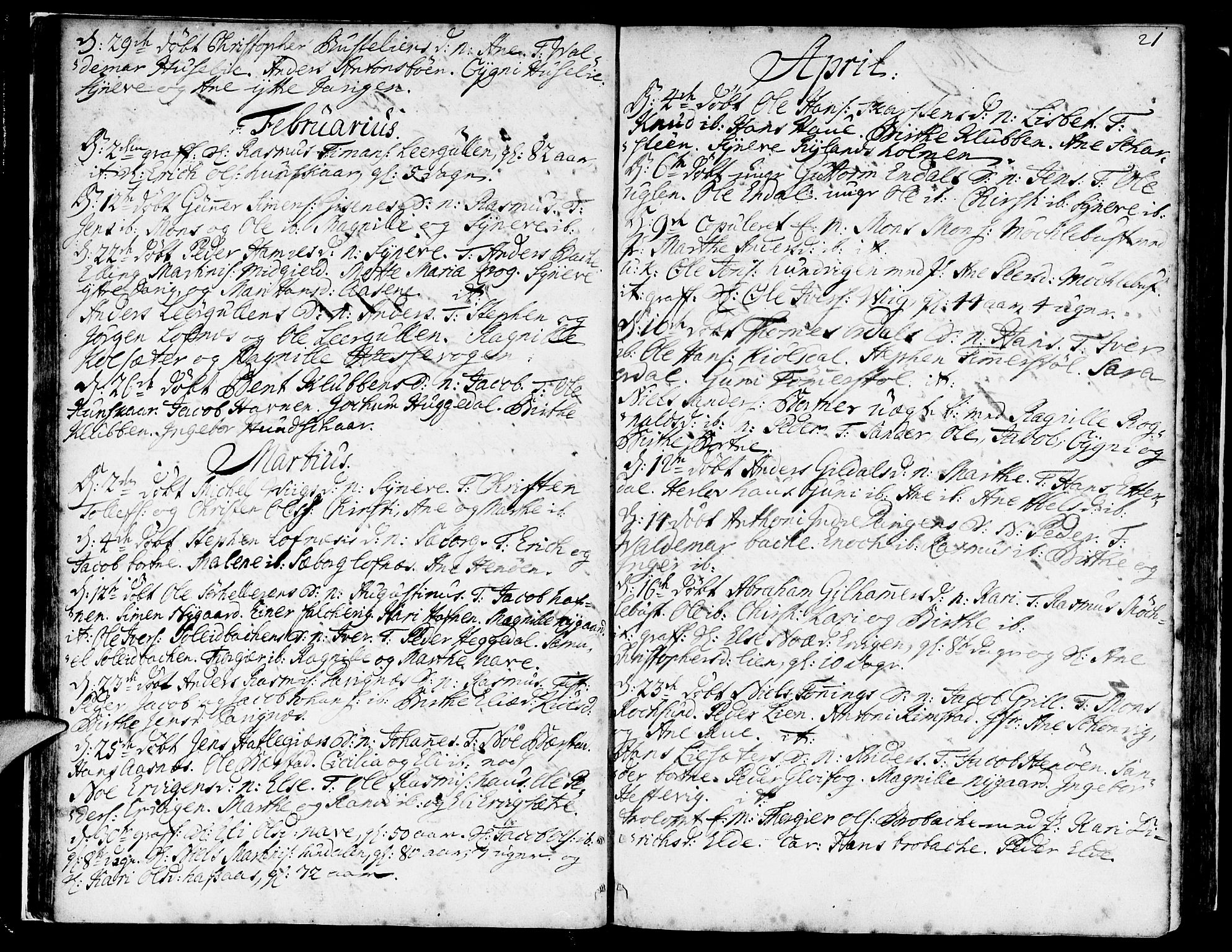Davik sokneprestembete, SAB/A-79701/H/Haa/Haaa/L0002: Parish register (official) no. A 2, 1742-1816, p. 21