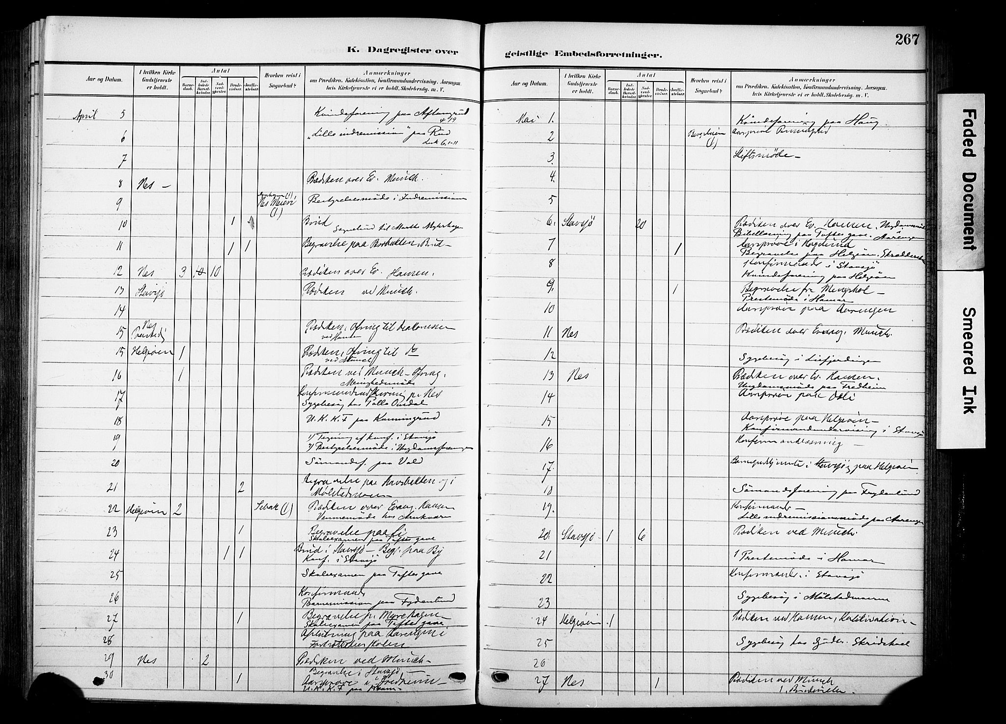 Nes prestekontor, Hedmark, AV/SAH-PREST-020/K/Ka/L0014: Parish register (official) no. 14, 1906-1929, p. 267