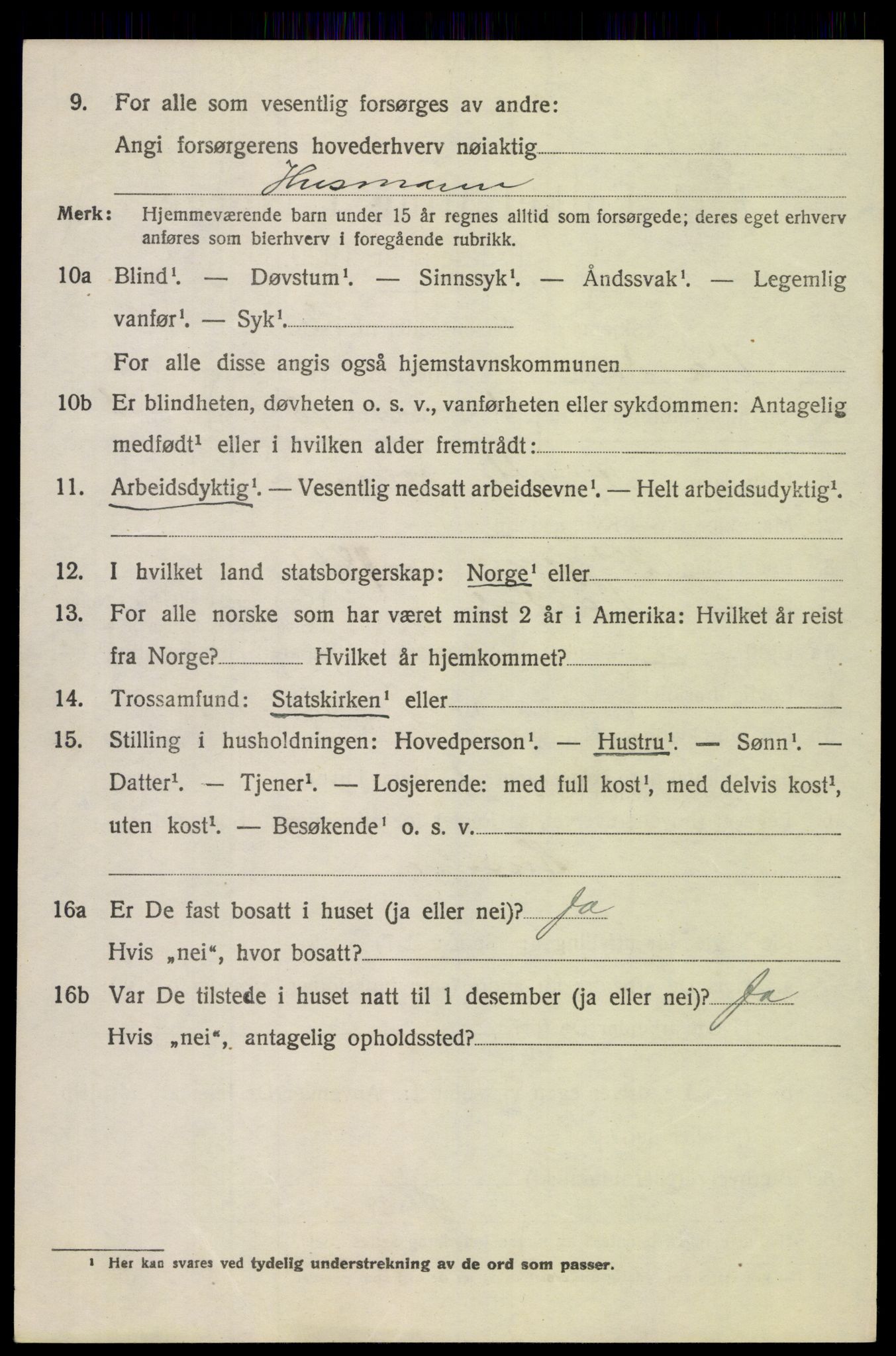 SAH, 1920 census for Vardal, 1920, p. 13138