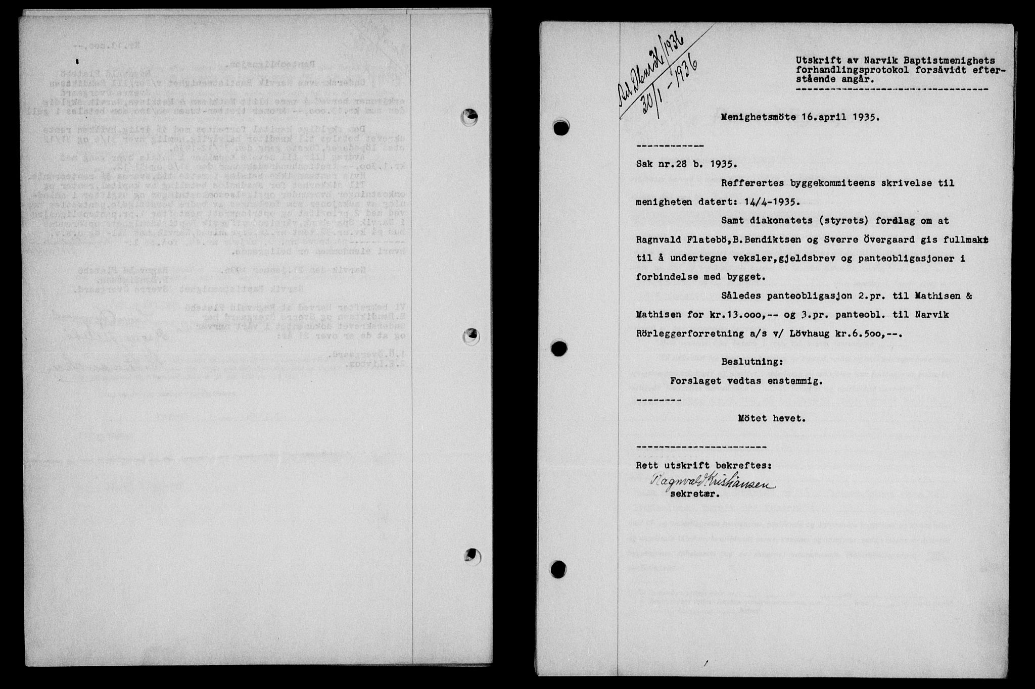 Narvik sorenskriveri, SAT/A-0002/1/2/2C/2Ca/L0011: Mortgage book no. 14, 1935-1937, Deed date: 30.01.1936