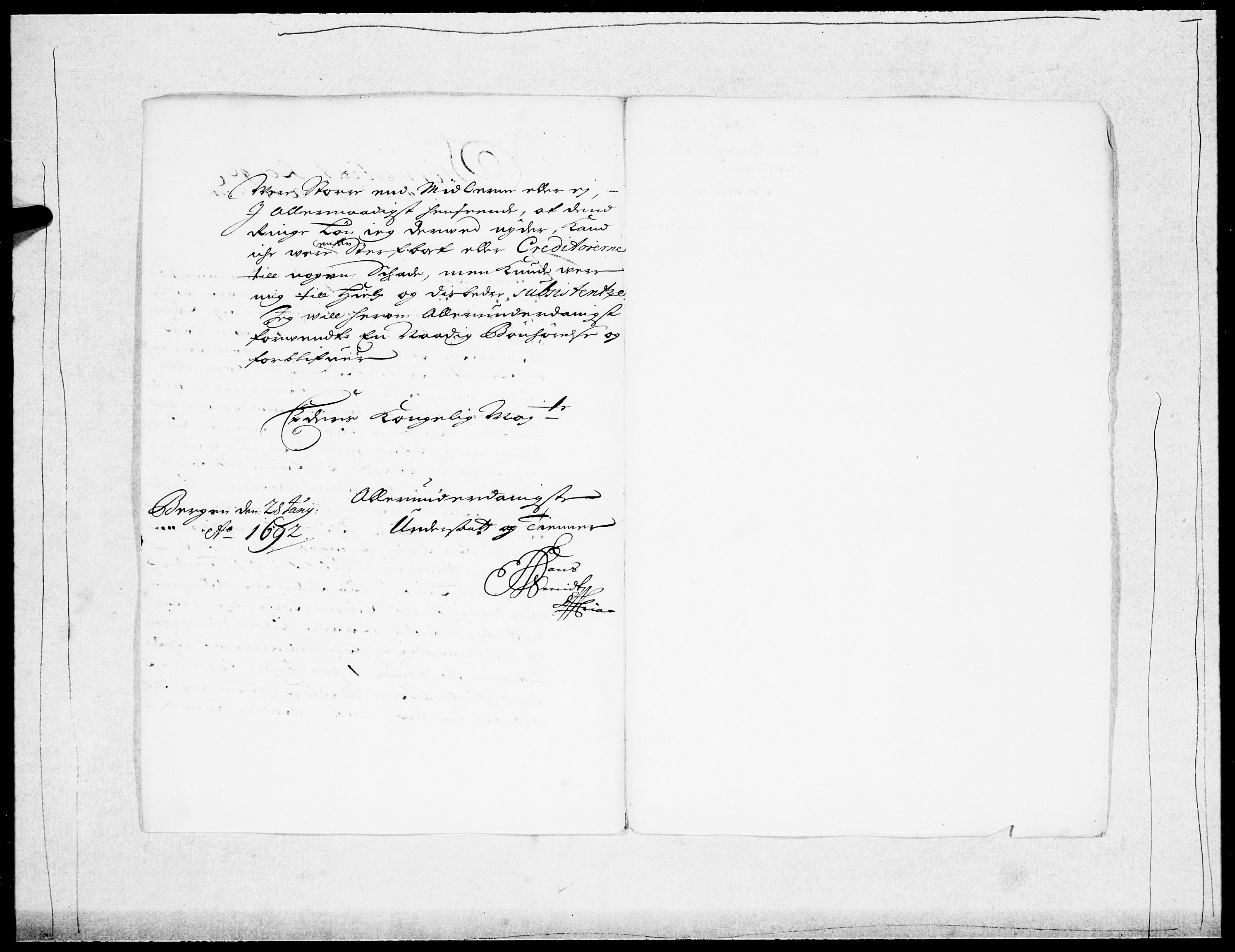 Danske Kanselli 1572-1799, AV/RA-EA-3023/F/Fc/Fcc/Fcca/L0045: Norske innlegg 1572-1799, 1691-1693, p. 219