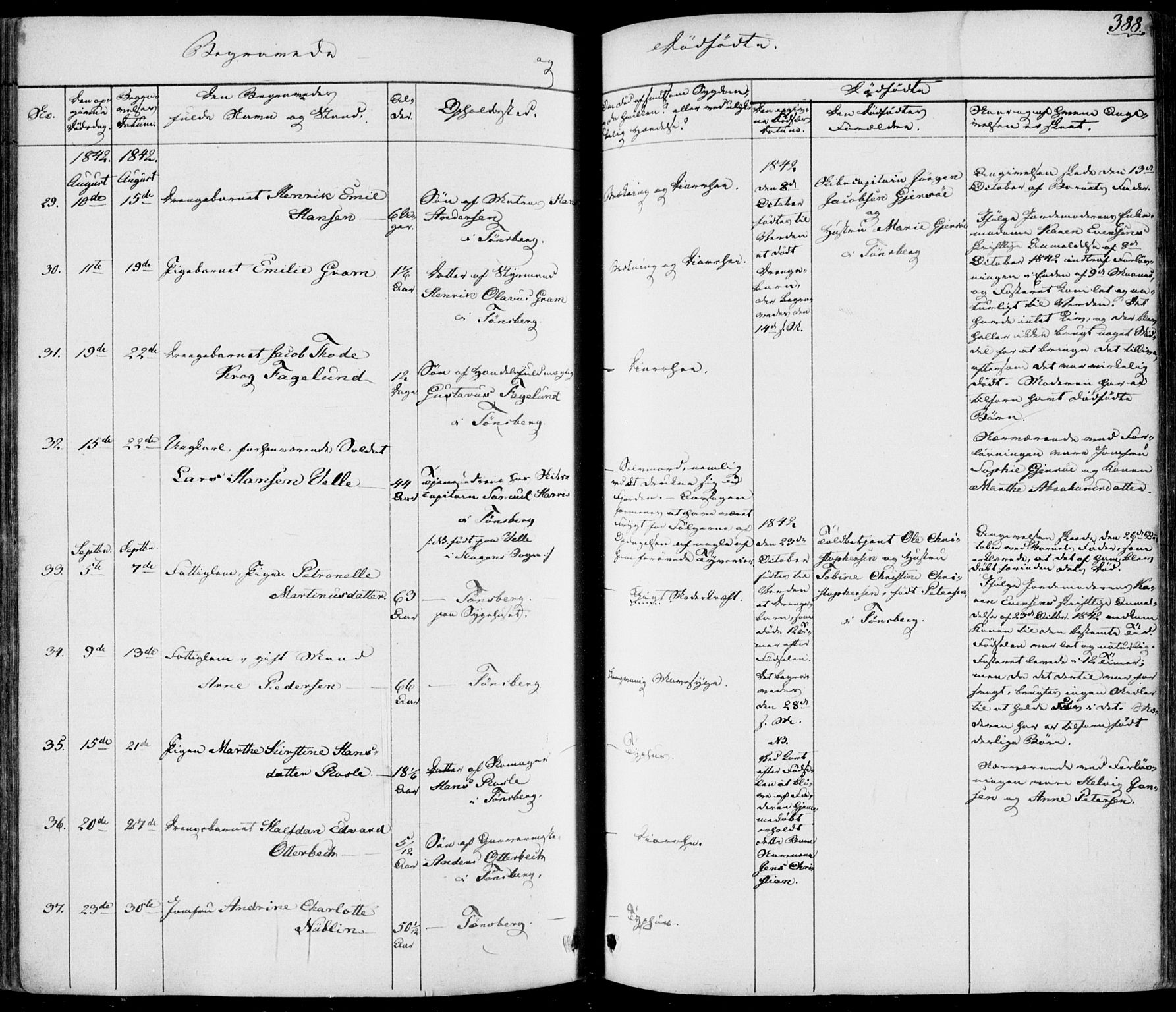 Tønsberg kirkebøker, AV/SAKO-A-330/F/Fa/L0006: Parish register (official) no. I 6, 1836-1844, p. 388