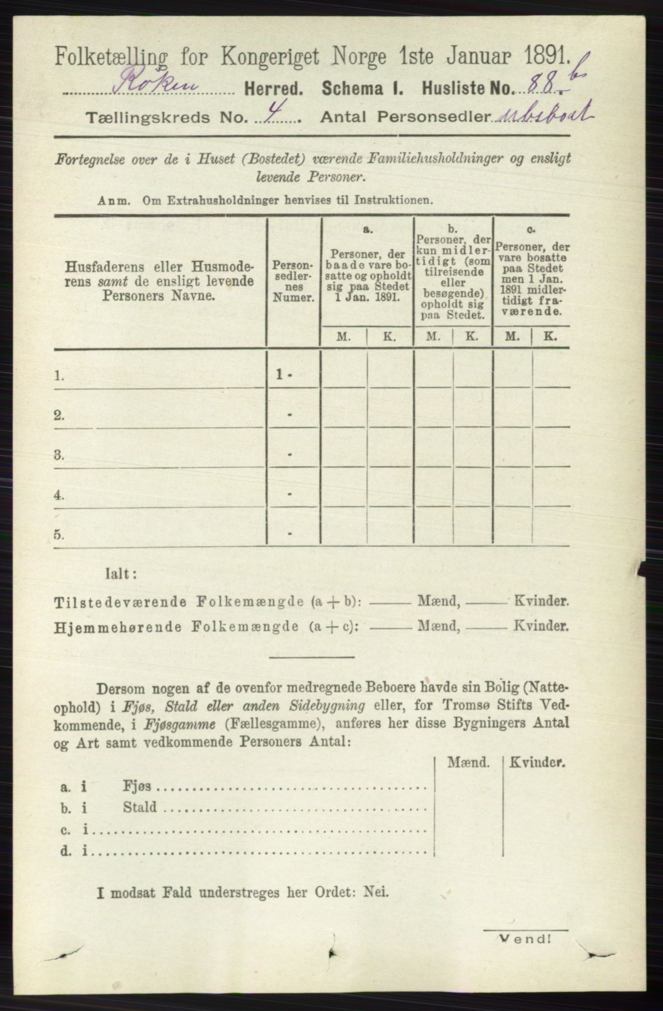 RA, 1891 census for 0627 Røyken, 1891, p. 1822