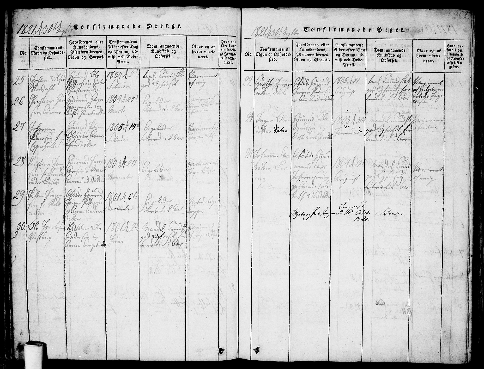 Skjeberg prestekontor Kirkebøker, AV/SAO-A-10923/F/Fa/L0004: Parish register (official) no. I 4, 1815-1830, p. 262