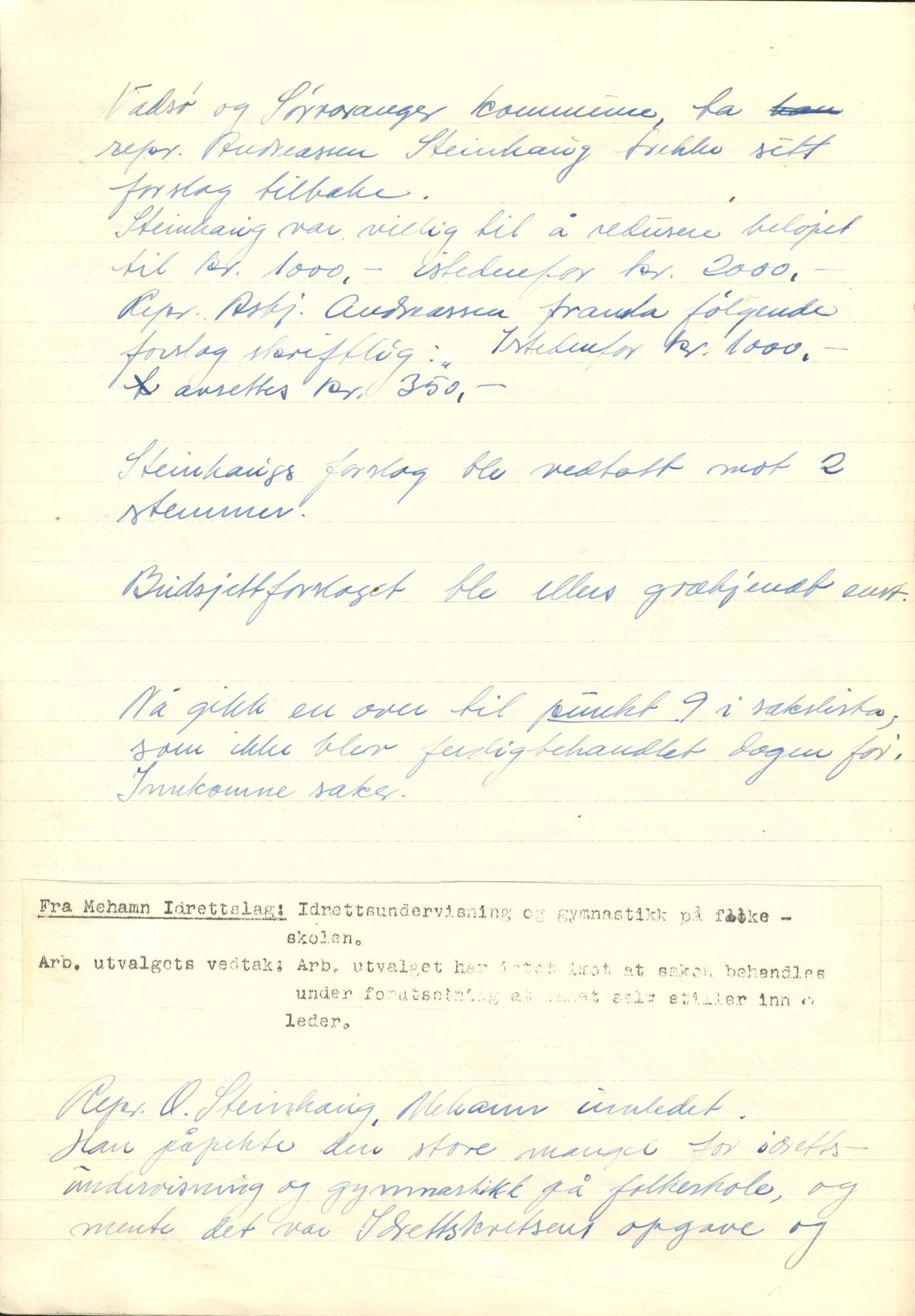 Aust-Finnmark Idrettskrets , FMFB/A-1041/A/L0003: Møteprotokoll for styre, ting og arbeidsutvalg, 1954-1956, p. 8