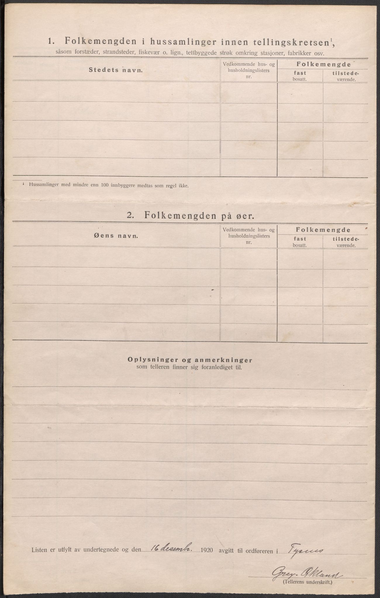 SAB, 1920 census for Tysnes, 1920, p. 10