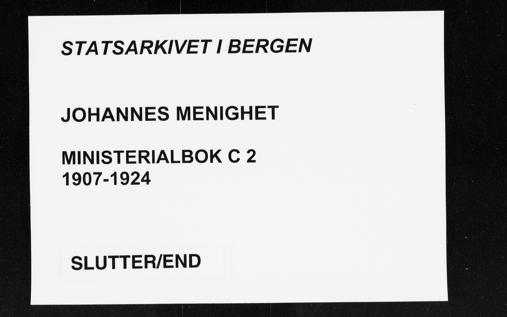 Johanneskirken sokneprestembete, SAB/A-76001/H/Haa/L0009: Parish register (official) no. C 2, 1907-1924