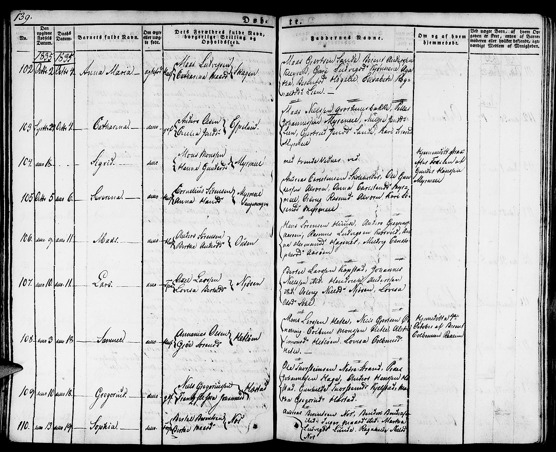 Gaular sokneprestembete, SAB/A-80001/H/Haa: Parish register (official) no. A 3, 1821-1840, p. 139
