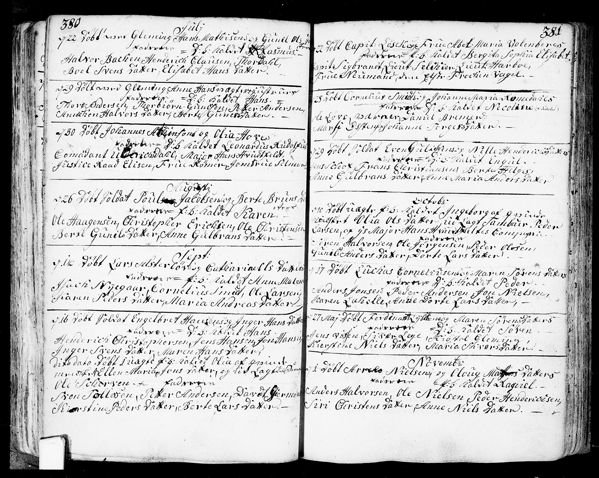 Fredrikstad prestekontor Kirkebøker, AV/SAO-A-11082/F/Fa/L0002: Parish register (official) no. 2, 1750-1804, p. 380-381