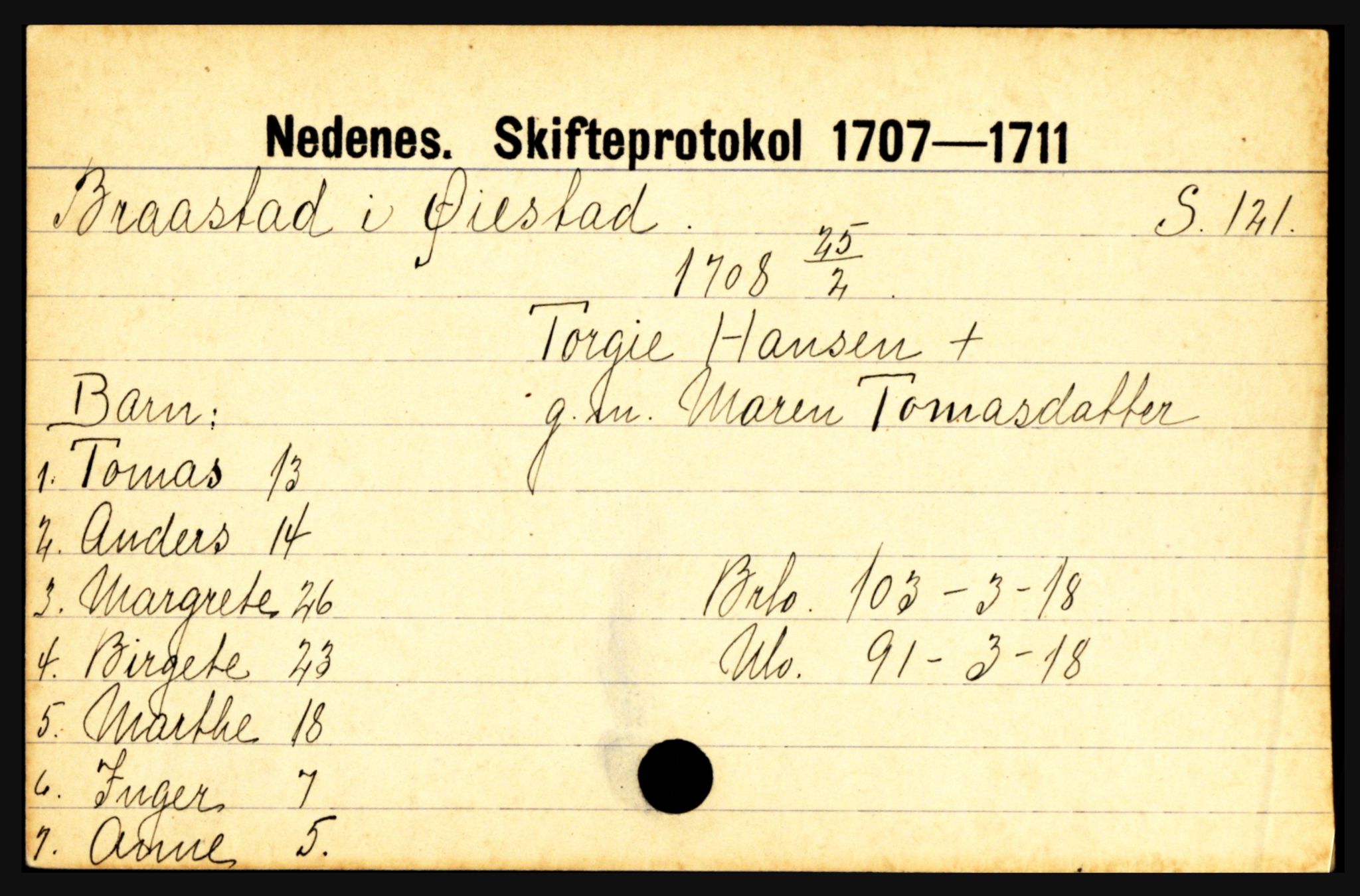 Nedenes sorenskriveri før 1824, AV/SAK-1221-0007/H, p. 4211