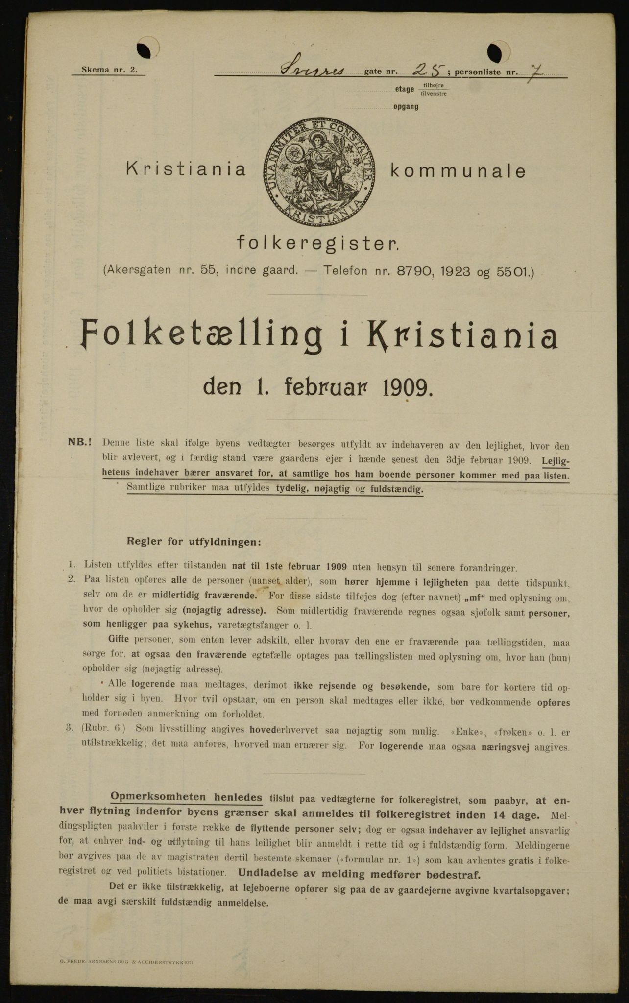 OBA, Municipal Census 1909 for Kristiania, 1909, p. 95996