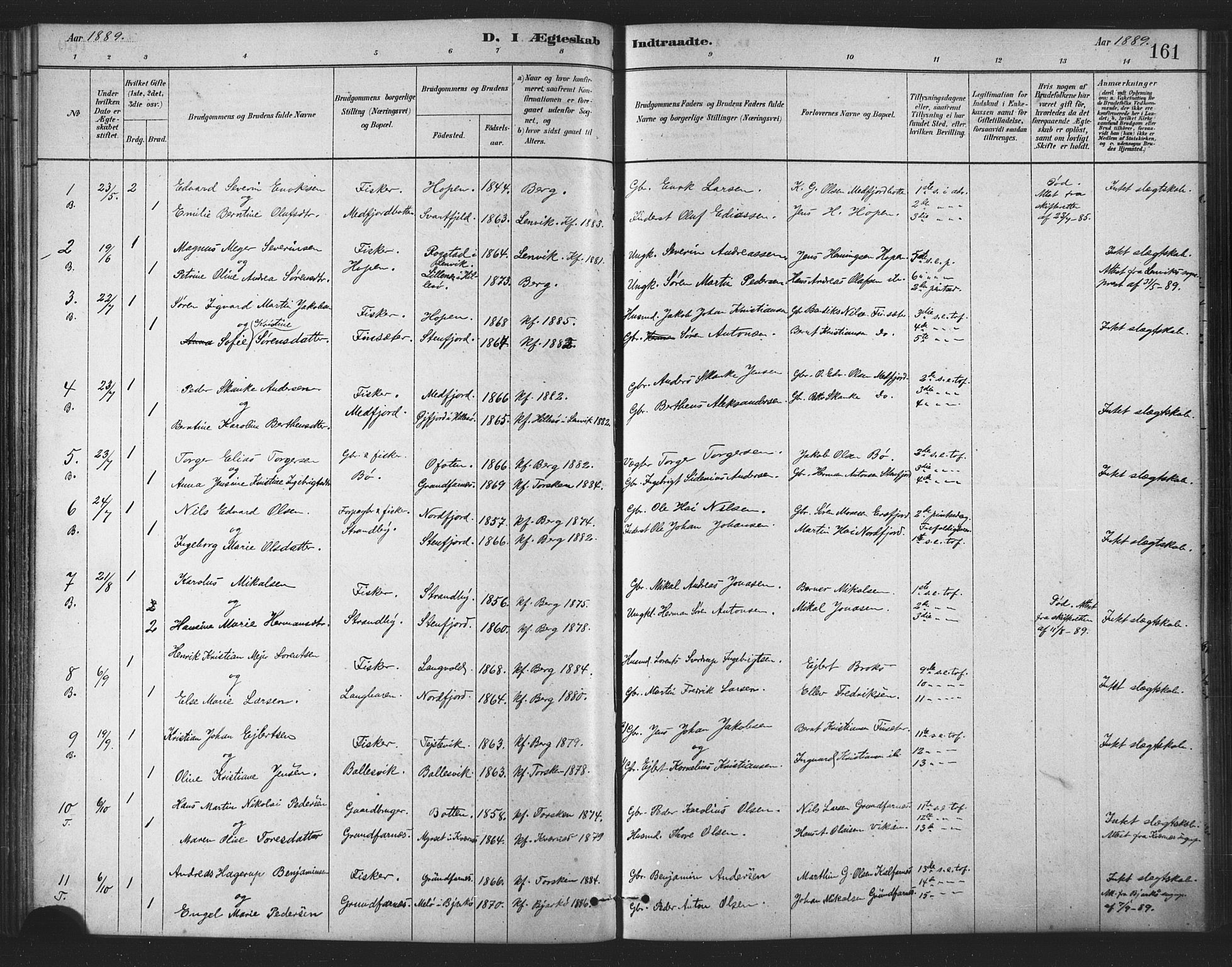 Berg sokneprestkontor, SATØ/S-1318/G/Ga/Gaa/L0004kirke: Parish register (official) no. 4, 1880-1894, p. 161