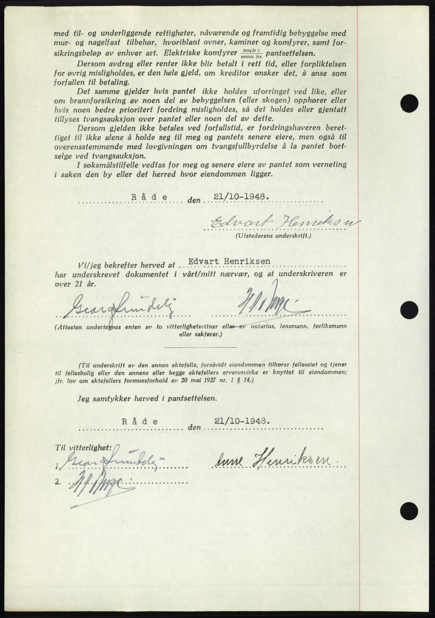 Moss sorenskriveri, AV/SAO-A-10168: Mortgage book no. B20, 1948-1948, Diary no: : 2874/1948