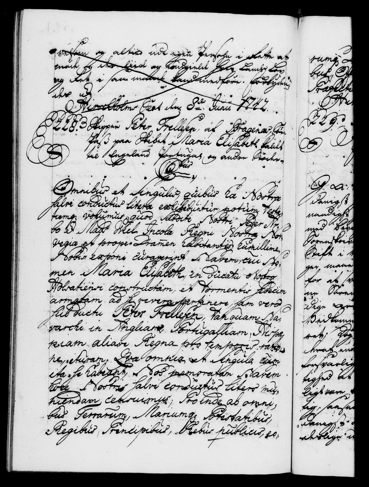 Danske Kanselli 1572-1799, AV/RA-EA-3023/F/Fc/Fca/Fcaa/L0032: Norske registre, 1741-1742, p. 541b