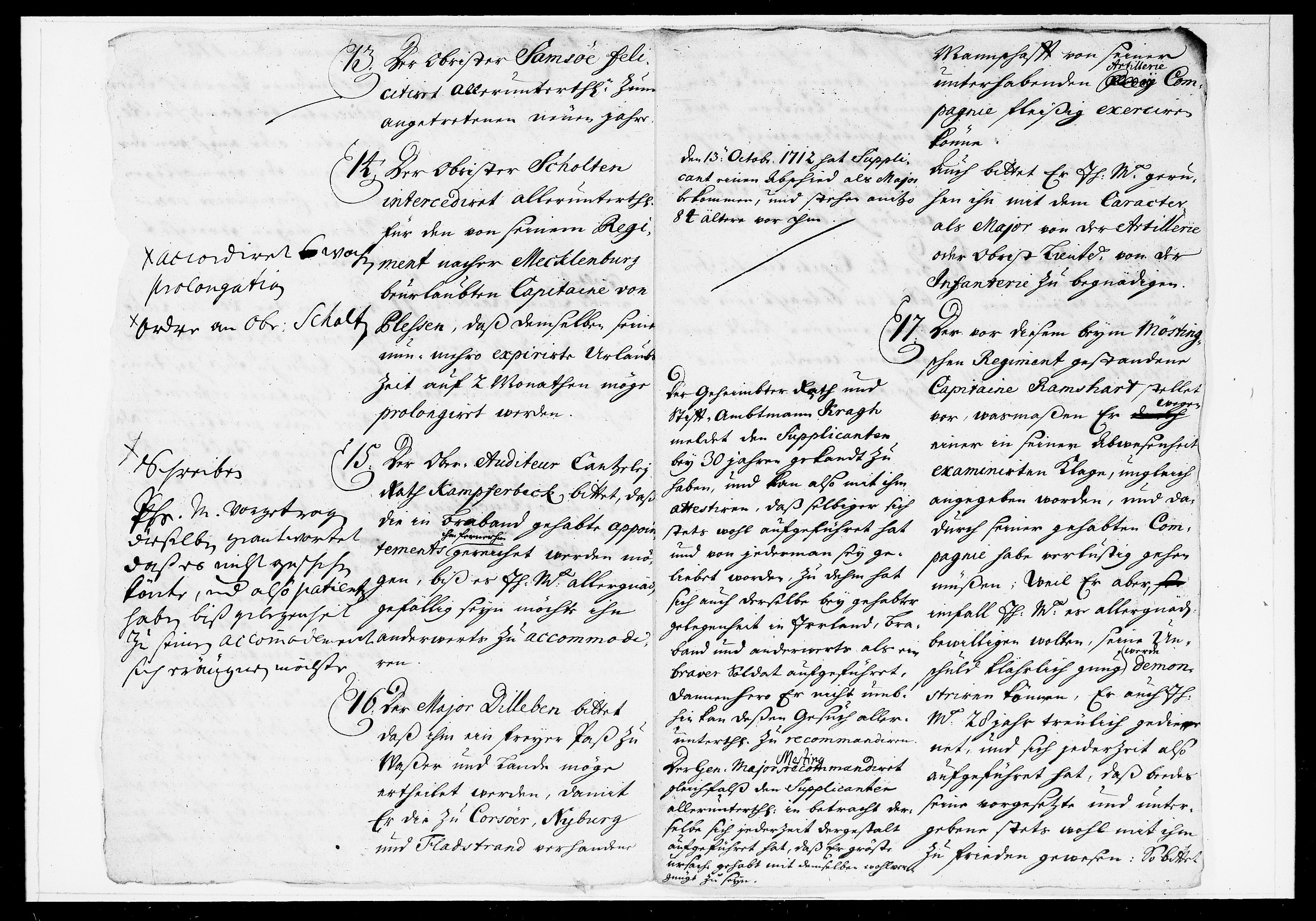 Krigskollegiet, Krigskancelliet, DRA/A-0006/-/1014-1024: Refererede sager, 1715, p. 17