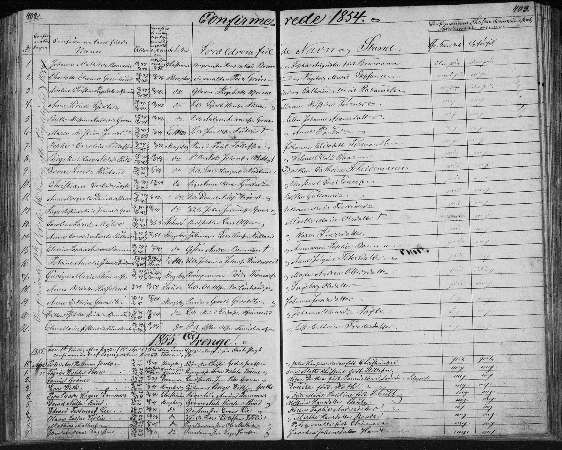 Kongsberg kirkebøker, SAKO/A-22/F/Fa/L0009: Parish register (official) no. I 9, 1839-1858, p. 402-403