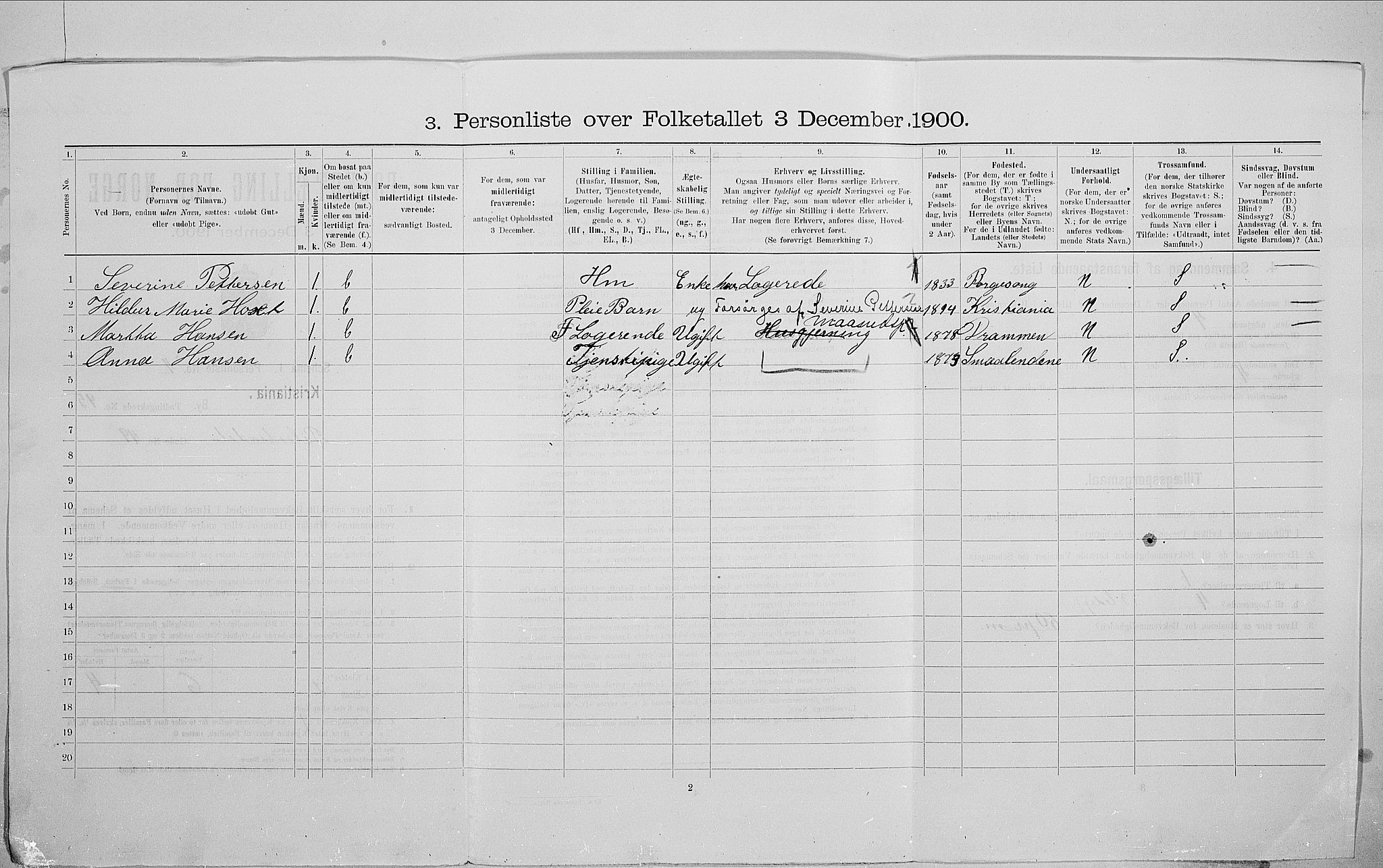 SAO, 1900 census for Kristiania, 1900, p. 71709