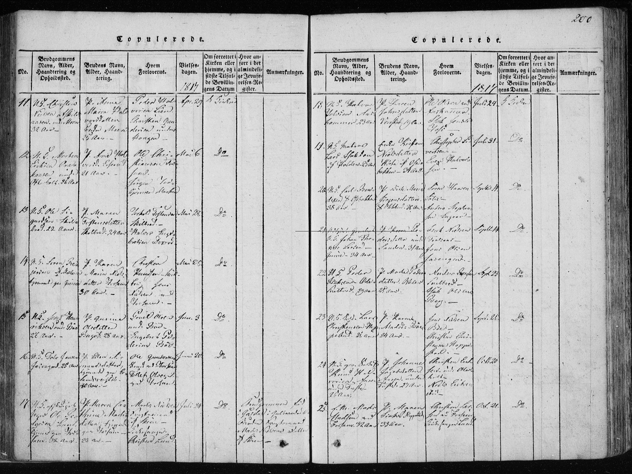 Gjerpen kirkebøker, SAKO/A-265/F/Fa/L0004: Parish register (official) no. I 4, 1814-1823, p. 200