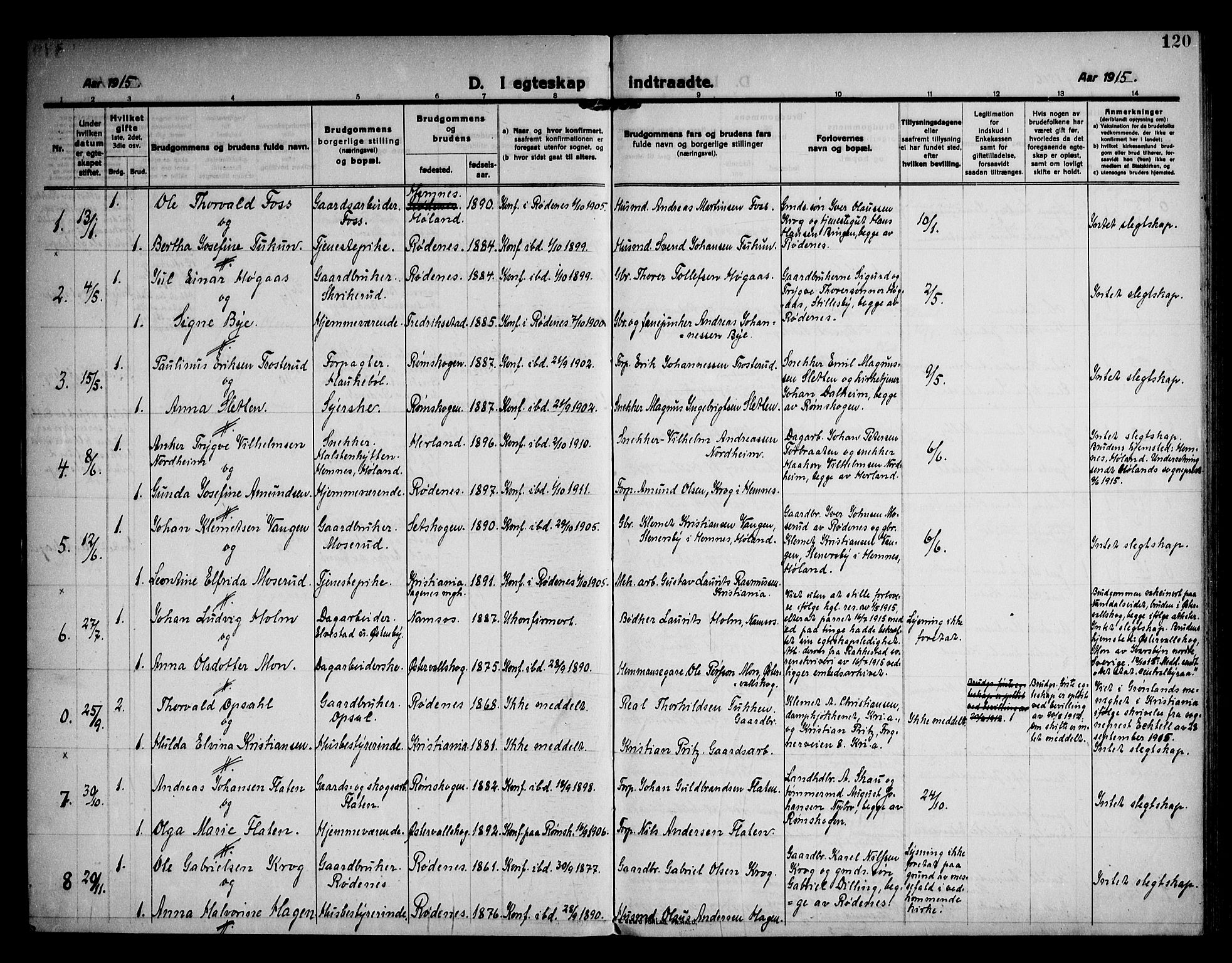 Rødenes prestekontor Kirkebøker, AV/SAO-A-2005/F/Fa/L0012: Parish register (official) no. I 12, 1911-1926, p. 120