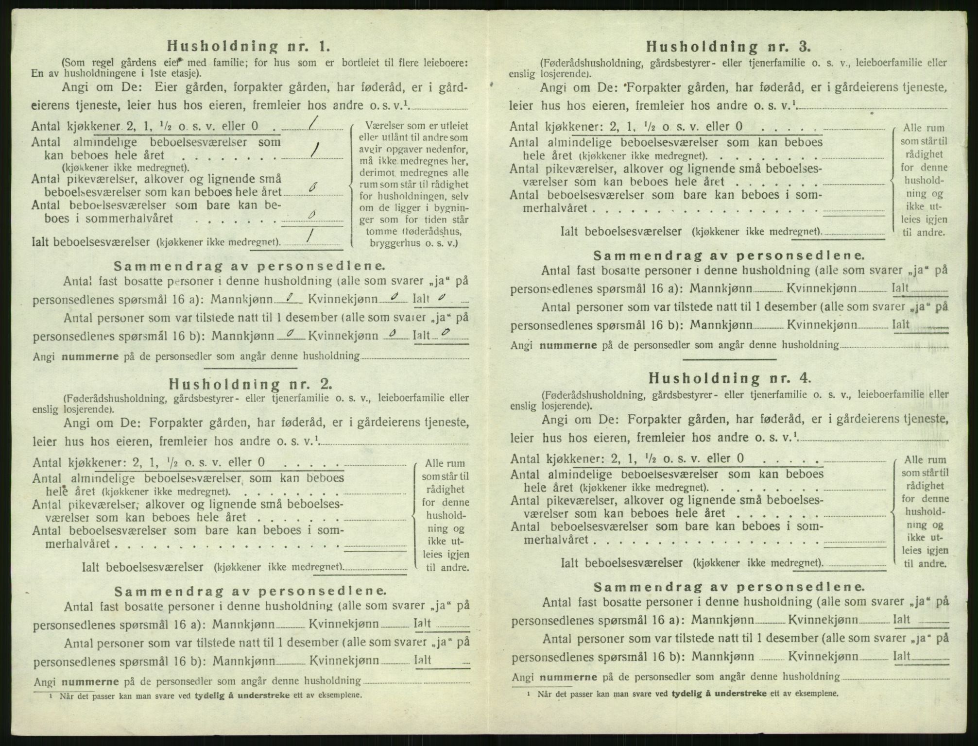 SAK, 1920 census for Vestre Moland, 1920, p. 1046