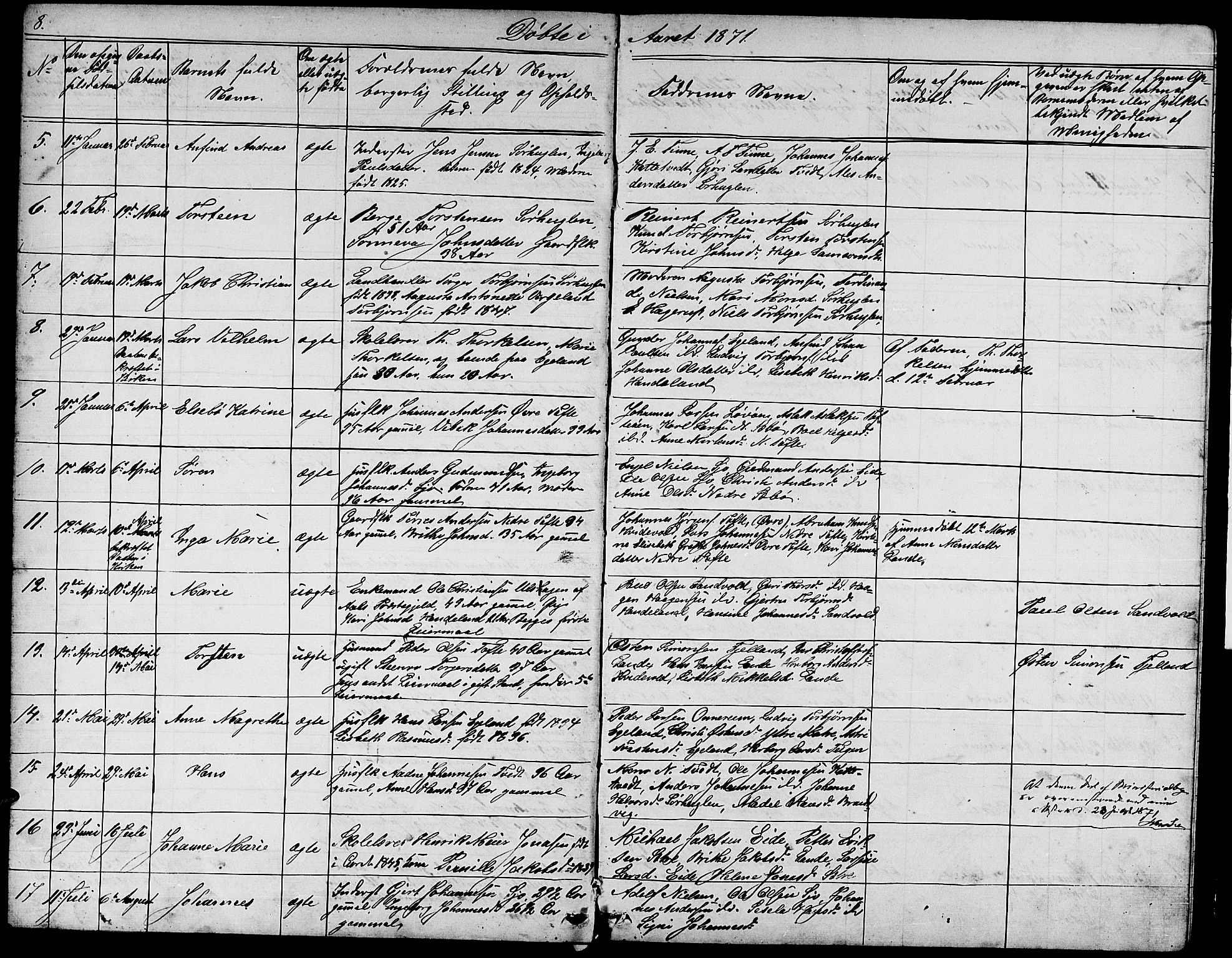 Fjelberg sokneprestembete, AV/SAB-A-75201/H/Hab: Parish register (copy) no. B 3, 1868-1888, p. 8