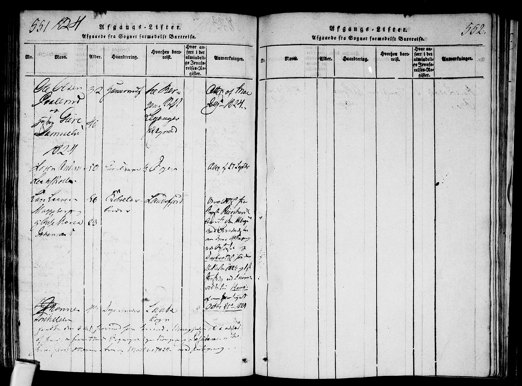 Modum kirkebøker, AV/SAKO-A-234/F/Fa/L0004: Parish register (official) no. 4, 1818-1824, p. 551-552