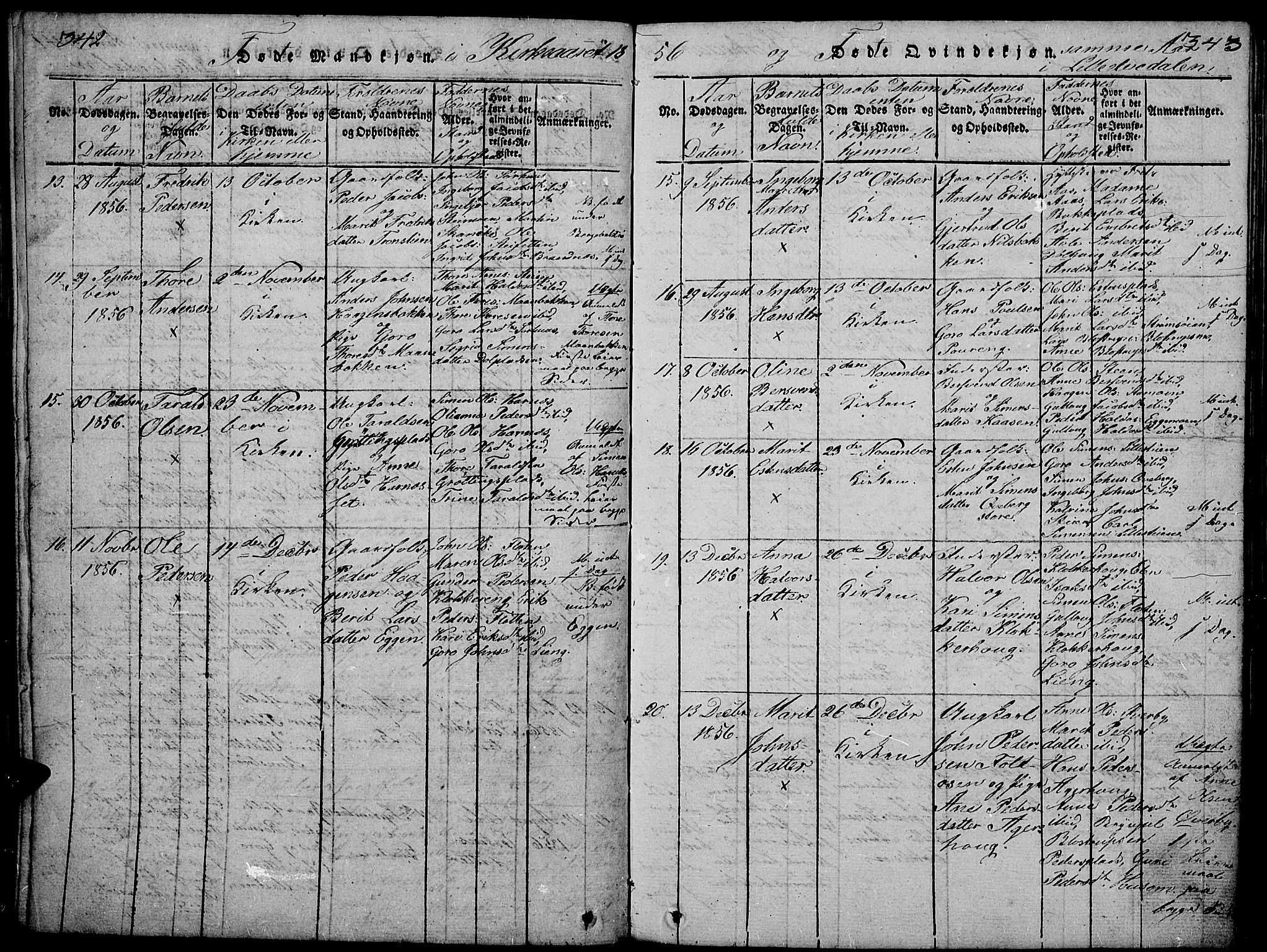 Tynset prestekontor, SAH/PREST-058/H/Ha/Hab/L0002: Parish register (copy) no. 2, 1814-1862, p. 342-343