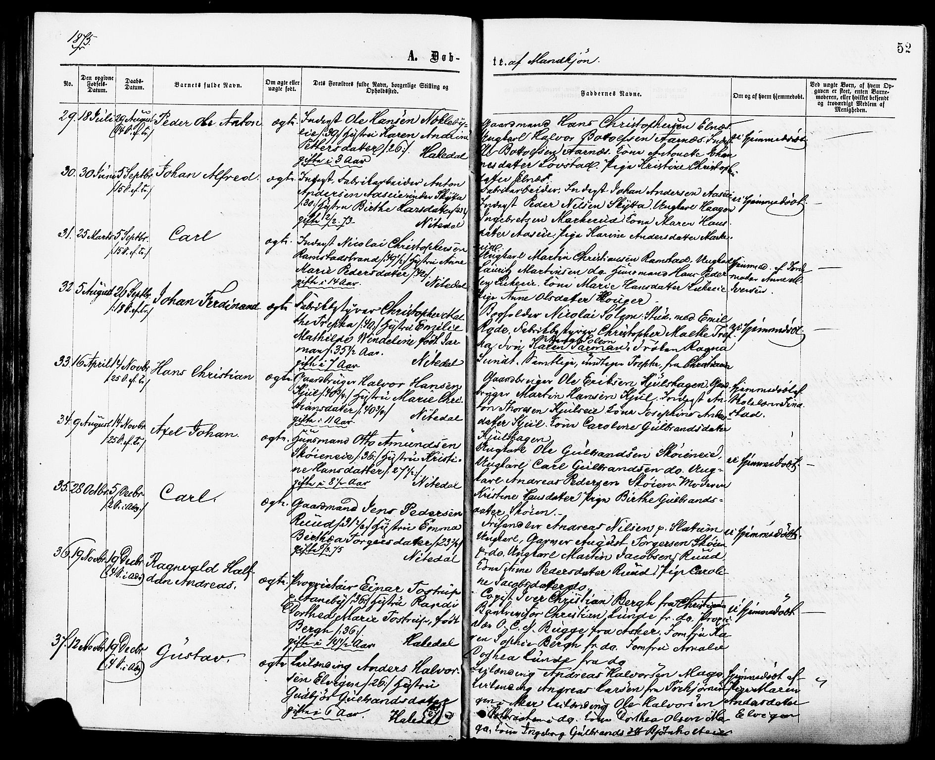 Nittedal prestekontor Kirkebøker, SAO/A-10365a/F/Fa/L0006: Parish register (official) no. I 6, 1863-1878, p. 52
