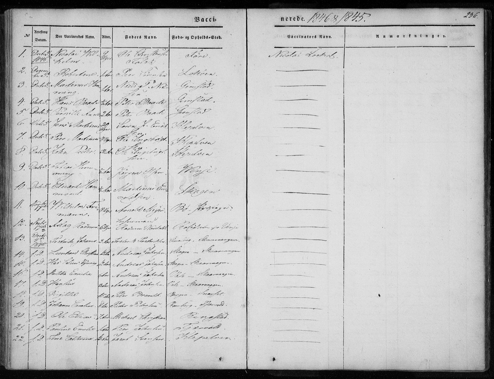 Ministerialprotokoller, klokkerbøker og fødselsregistre - Nordland, AV/SAT-A-1459/891/L1299: Parish register (official) no. 891A04, 1841-1856, p. 236