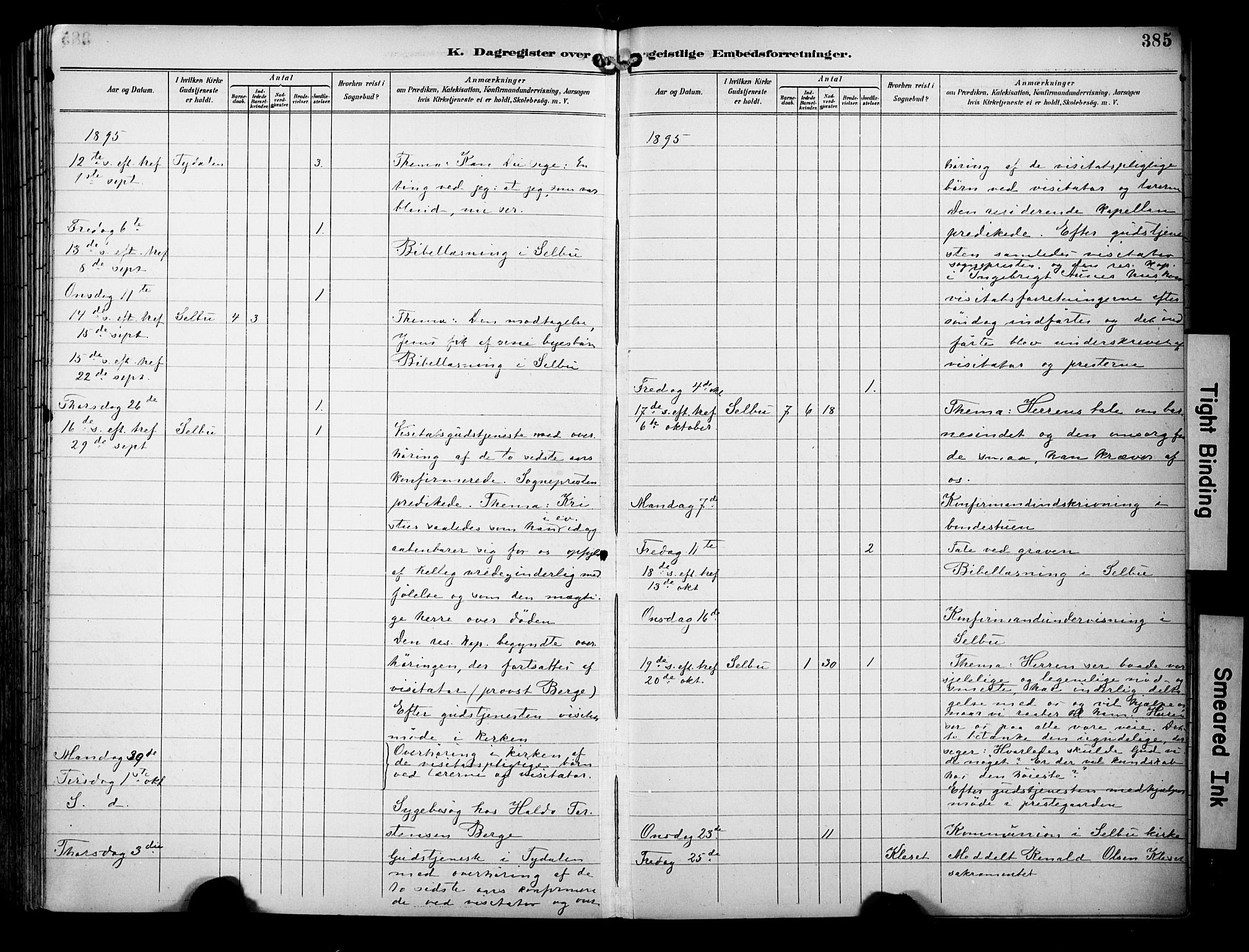 Ministerialprotokoller, klokkerbøker og fødselsregistre - Sør-Trøndelag, AV/SAT-A-1456/695/L1149: Parish register (official) no. 695A09, 1891-1902, p. 385