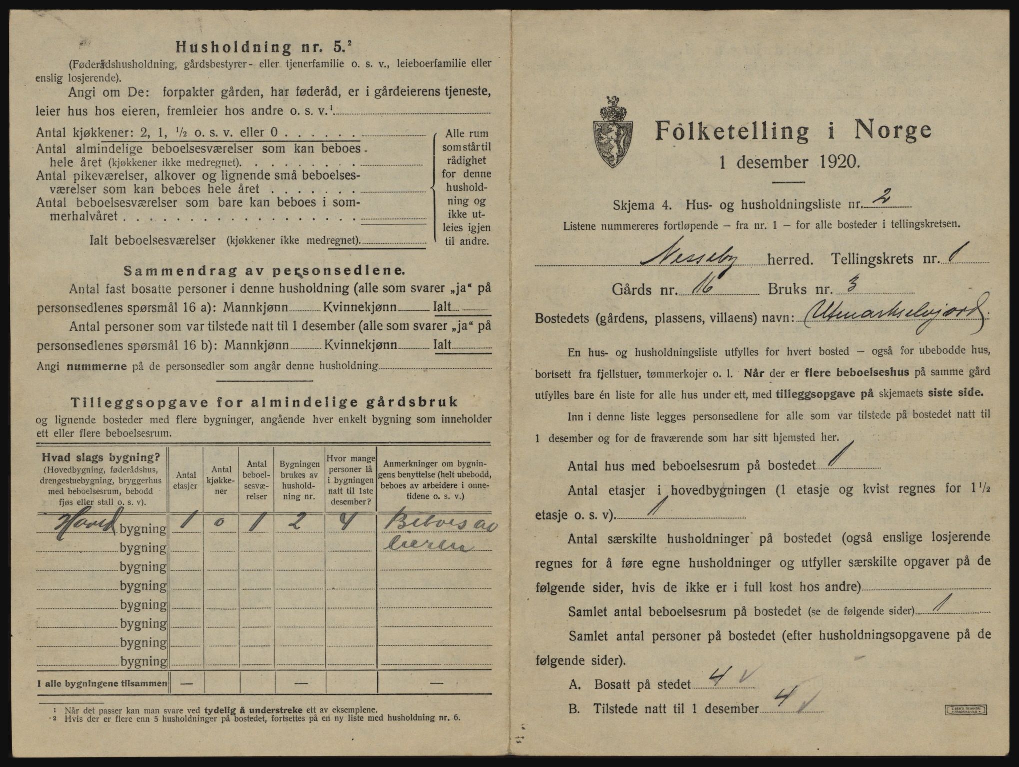 SATØ, 1920 census for Nesseby, 1920, p. 37