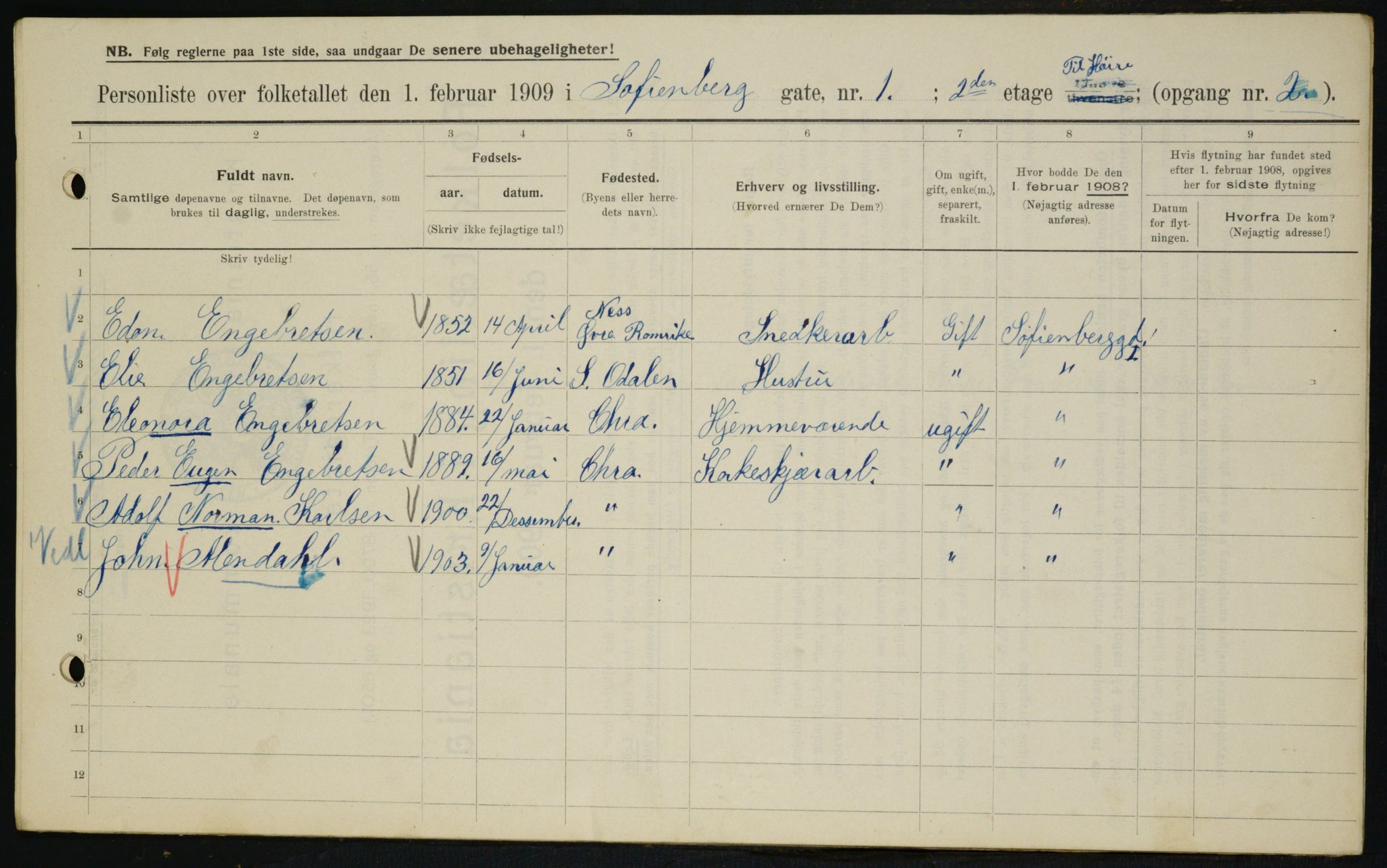 OBA, Municipal Census 1909 for Kristiania, 1909, p. 88975