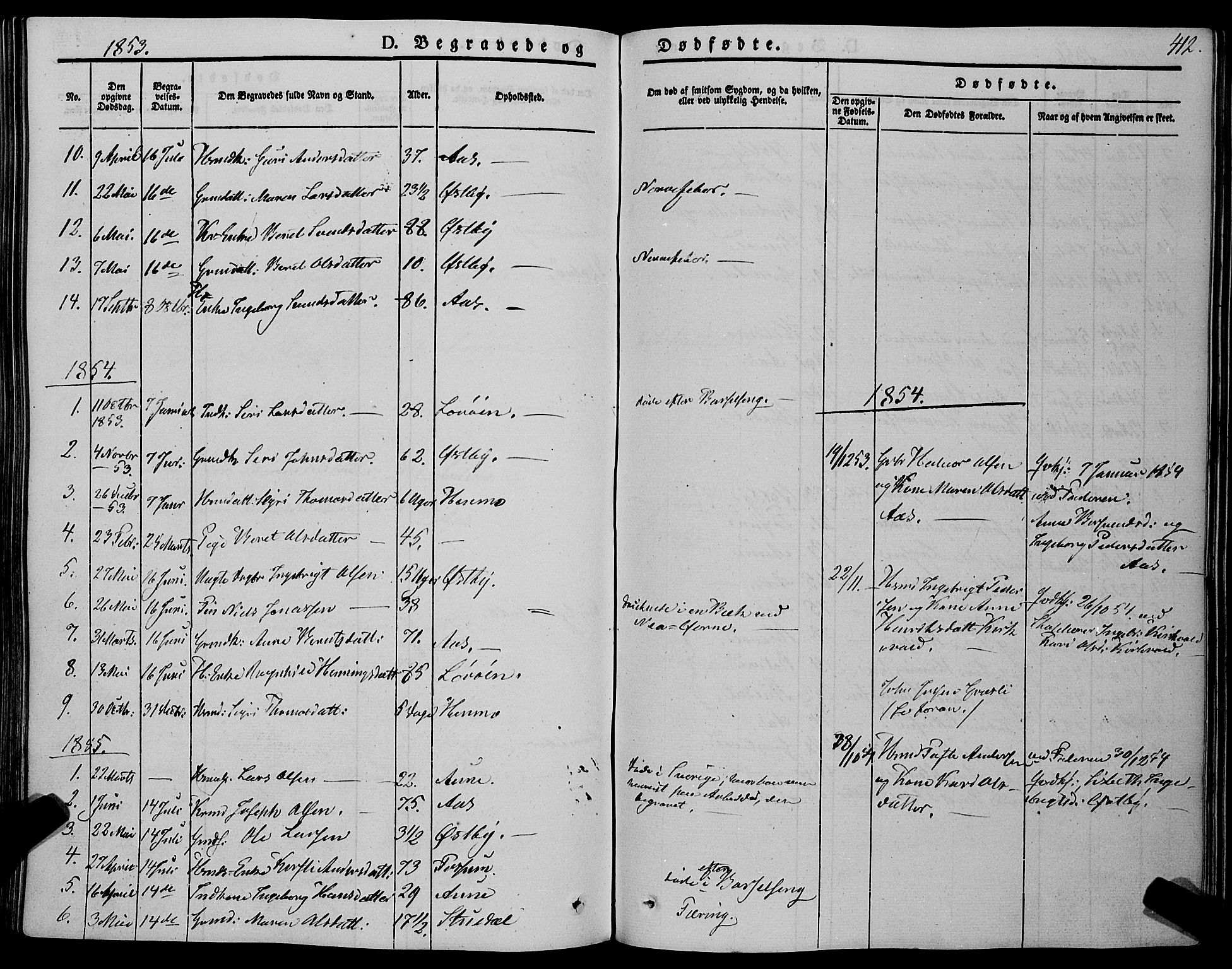 Ministerialprotokoller, klokkerbøker og fødselsregistre - Sør-Trøndelag, SAT/A-1456/695/L1146: Parish register (official) no. 695A06 /2, 1843-1859, p. 412