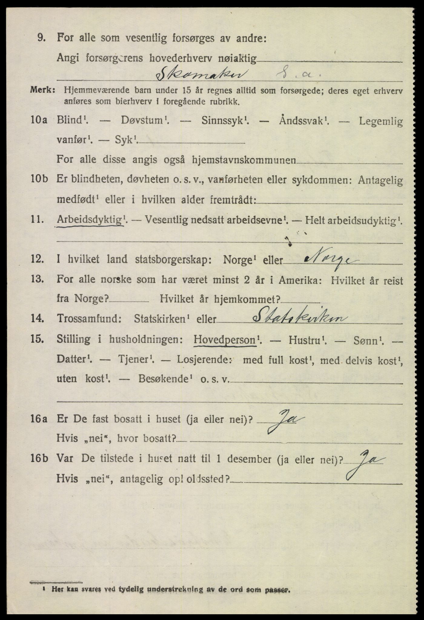 SAH, 1920 census for Tolga, 1920, p. 3210