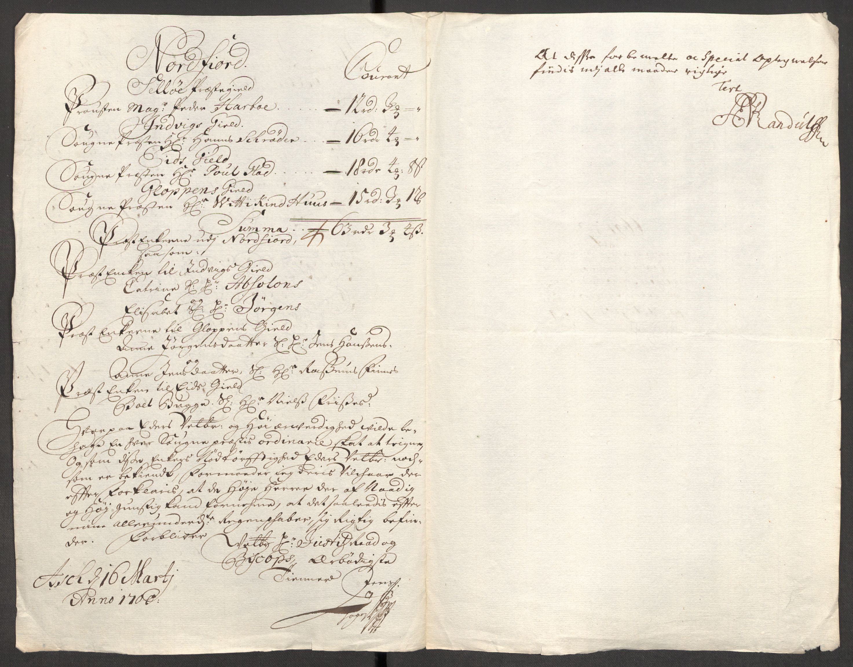 Rentekammeret inntil 1814, Reviderte regnskaper, Fogderegnskap, AV/RA-EA-4092/R53/L3424: Fogderegnskap Sunn- og Nordfjord, 1699, p. 131