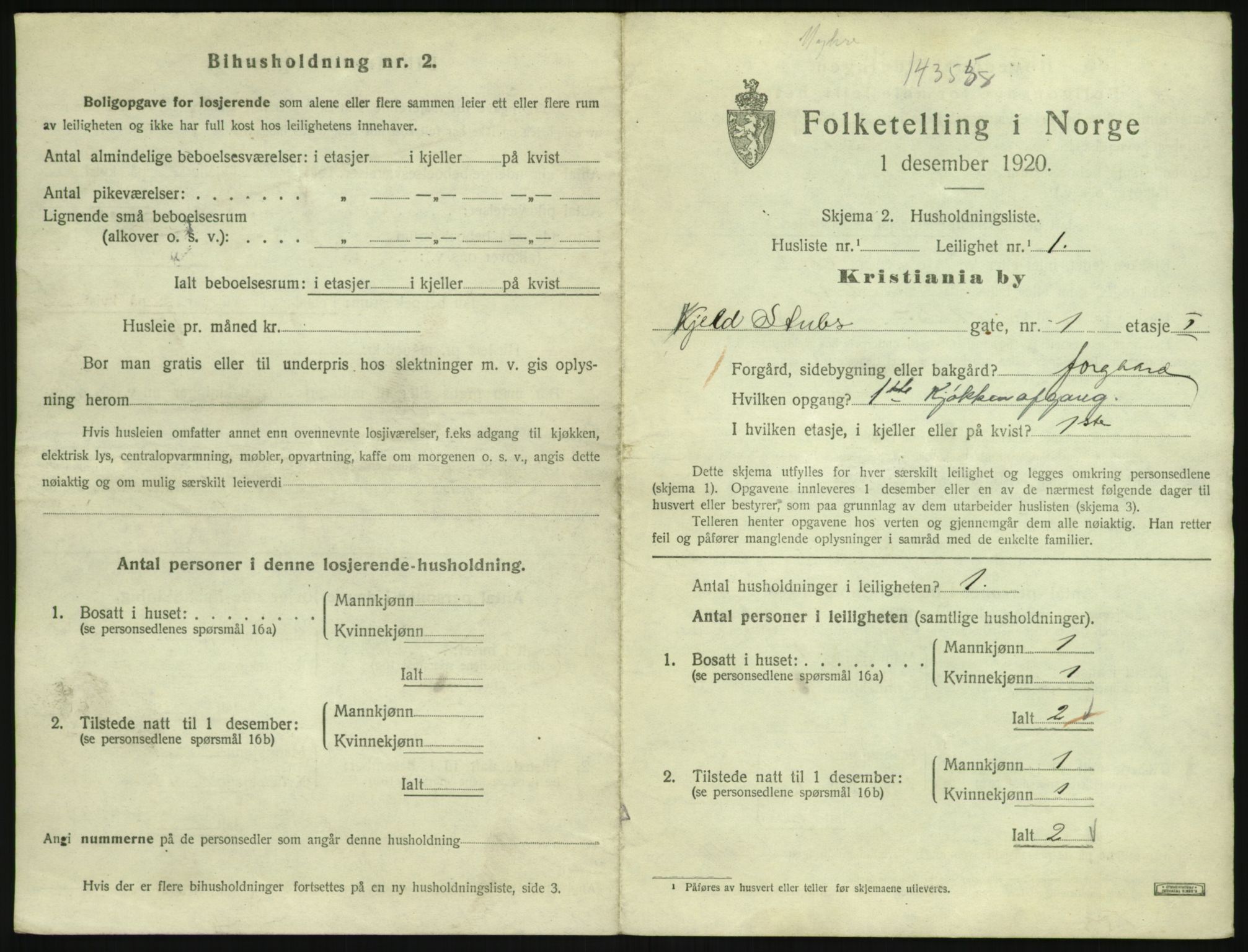 SAO, 1920 census for Kristiania, 1920, p. 52344