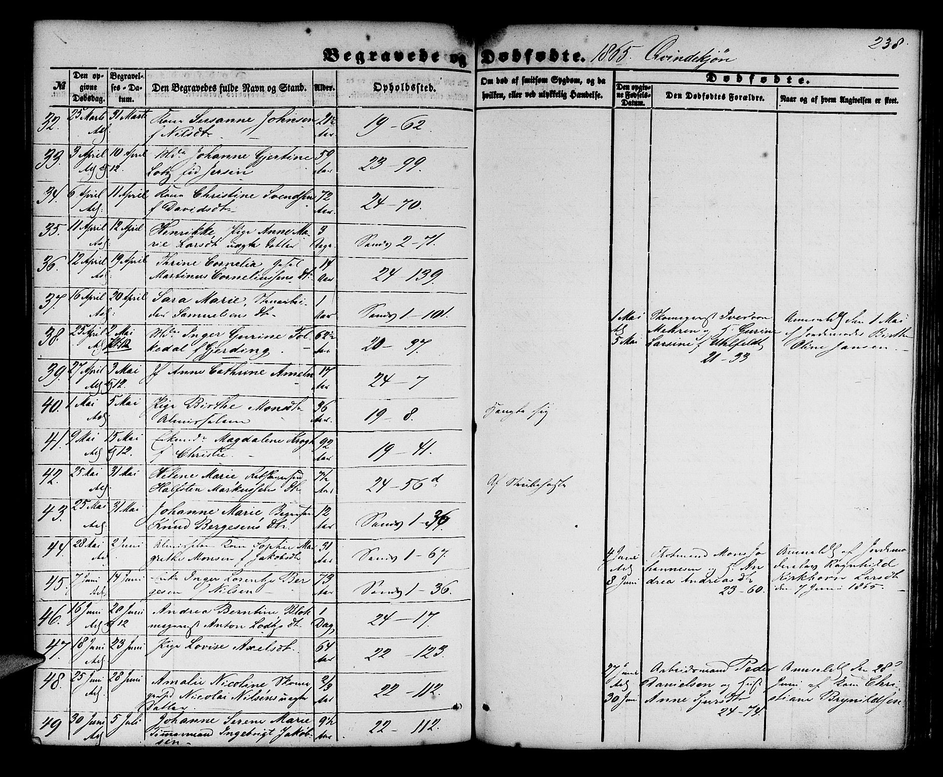 Korskirken sokneprestembete, AV/SAB-A-76101/H/Hab: Parish register (copy) no. E 2, 1851-1871, p. 238