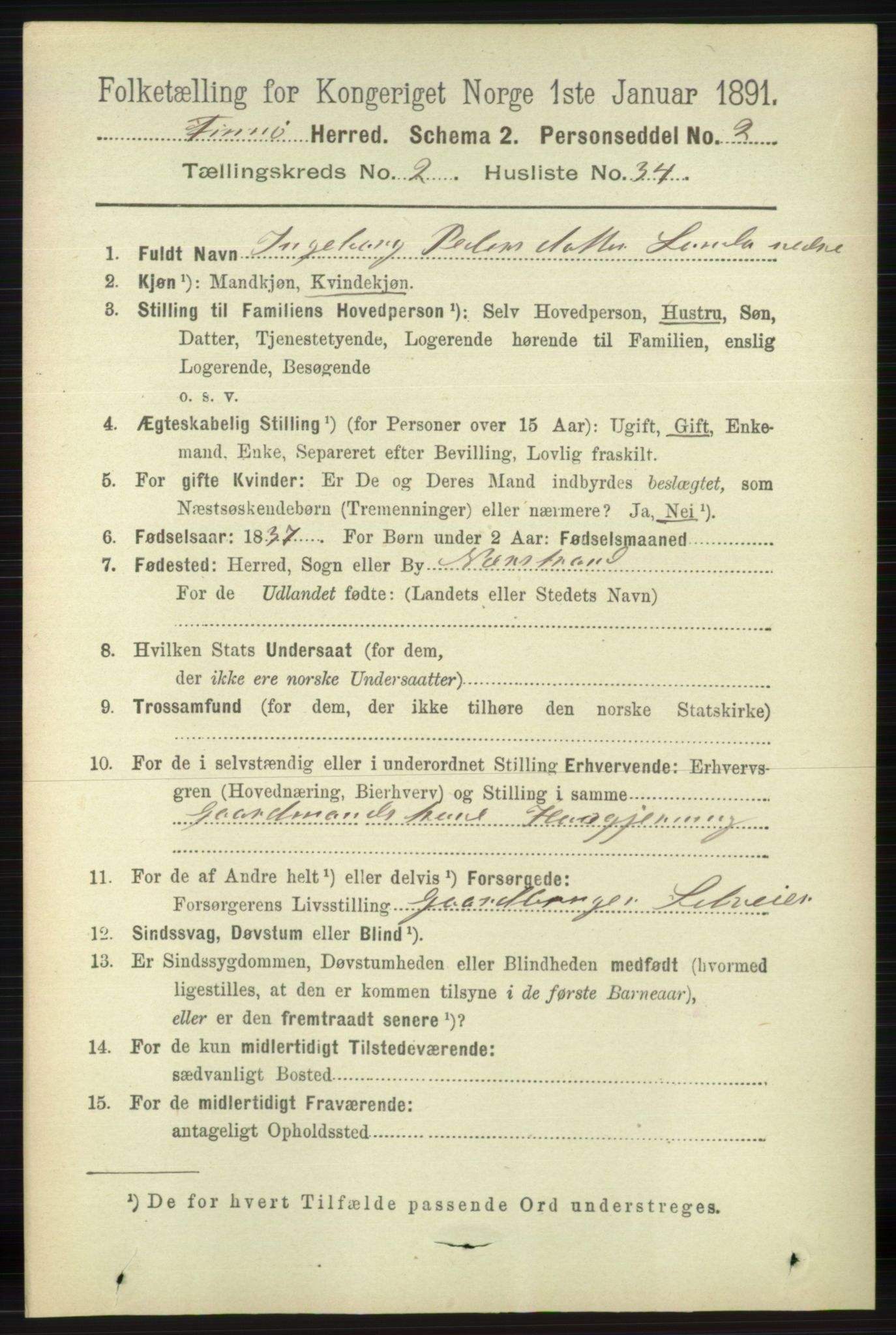 RA, 1891 census for 1141 Finnøy, 1891, p. 401