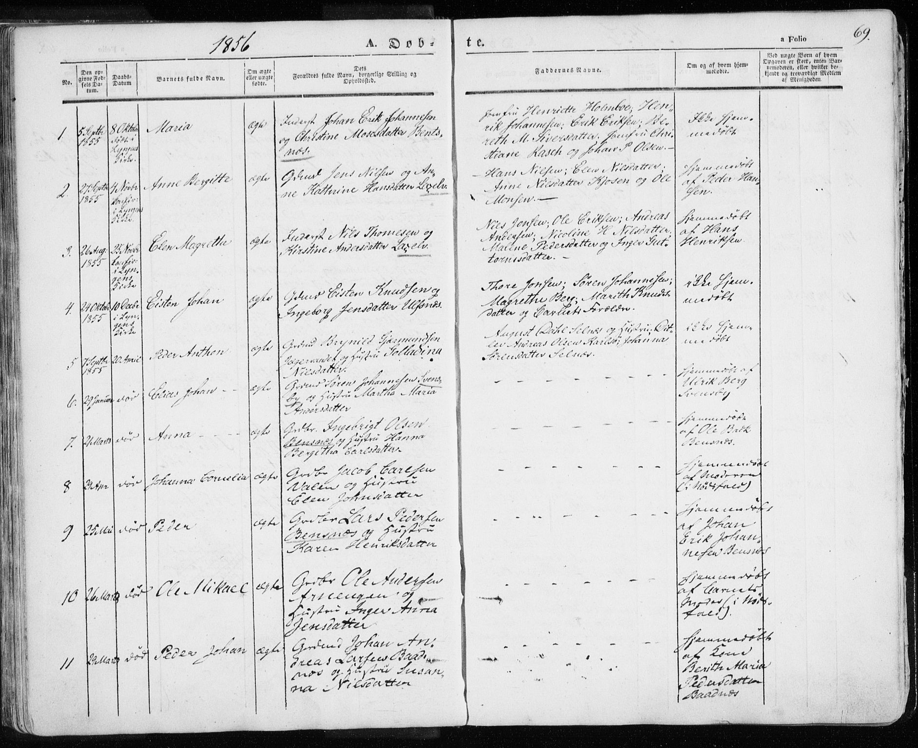 Karlsøy sokneprestembete, SATØ/S-1299/H/Ha/Haa/L0003kirke: Parish register (official) no. 3, 1843-1860, p. 69