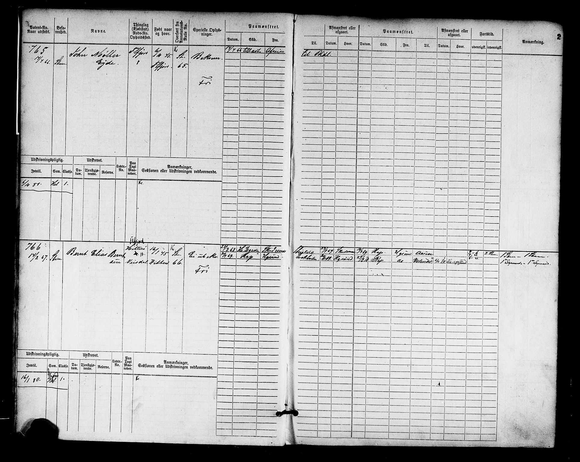 Flekkefjord mønstringskrets, SAK/2031-0018/F/Fb/L0002: Hovedrulle nr 765-1514, N-5, 1868-1900, p. 3